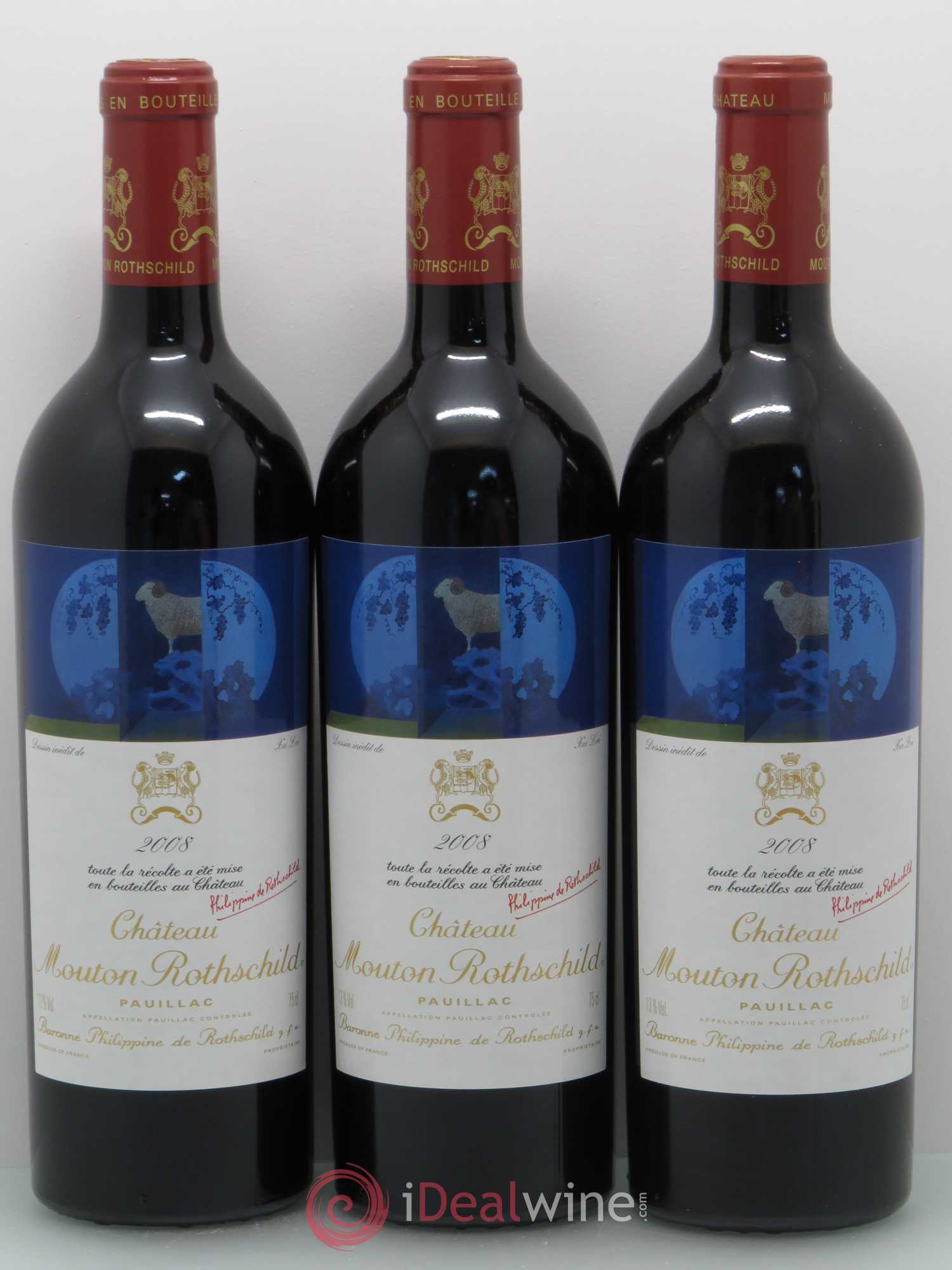 Château Mouton Rothschild 1er Grand Cru Classé 2008 - Lot de 12 bouteilles - 1