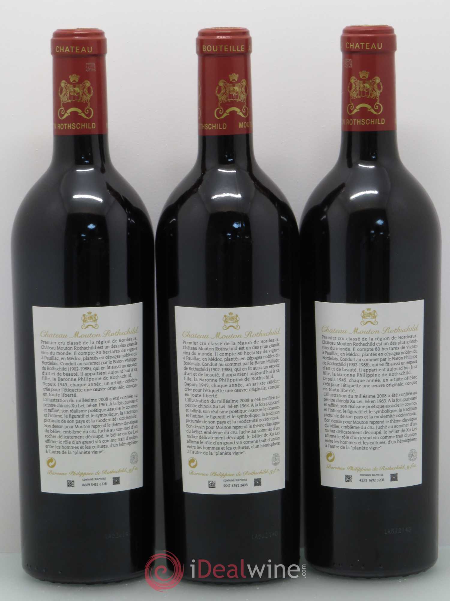 Château Mouton Rothschild 1er Grand Cru Classé 2008 - Lot de 12 bouteilles - 6