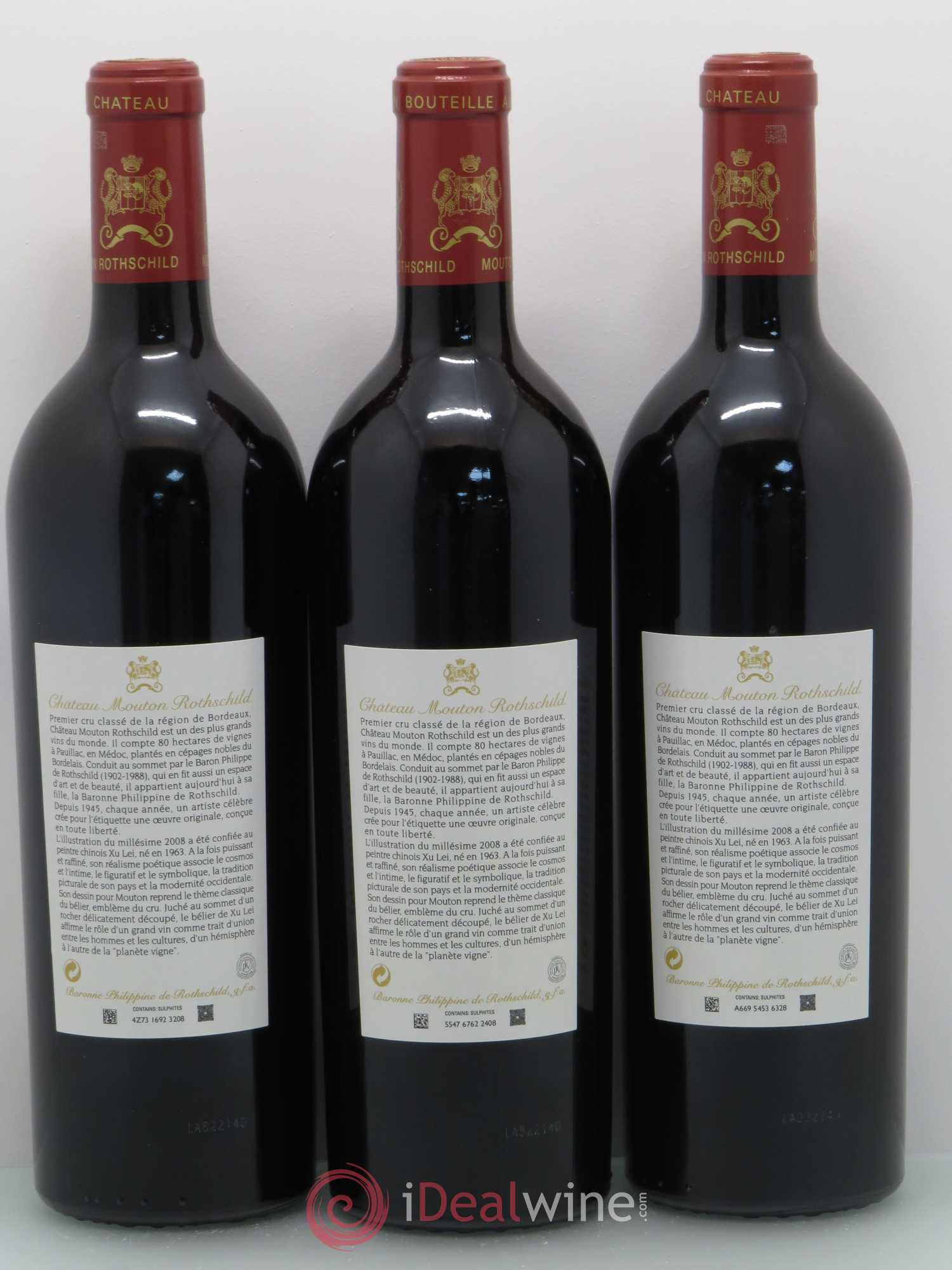 Château Mouton Rothschild 1er Grand Cru Classé 2008 - Lot de 12 bouteilles - 8