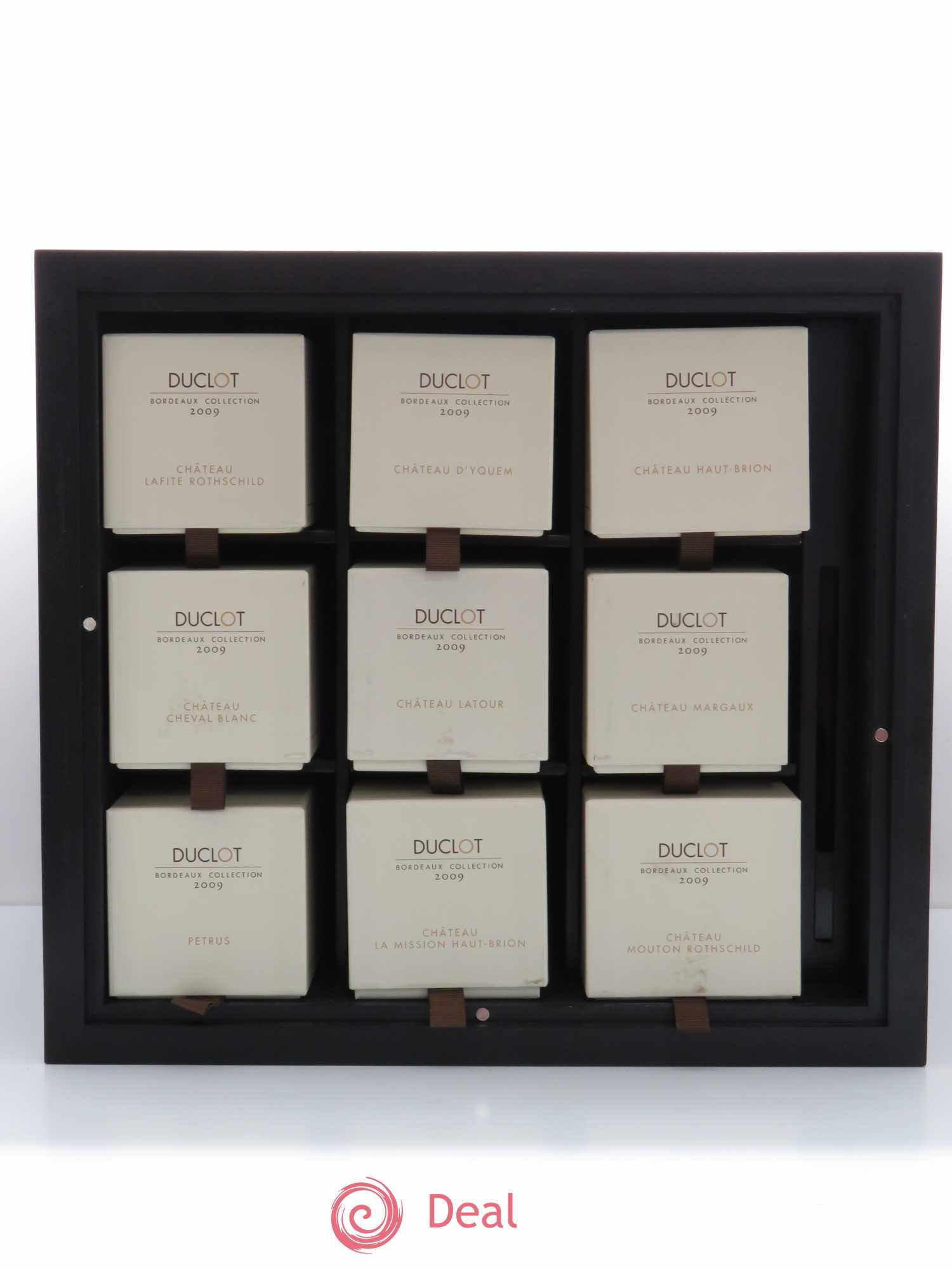 Caisse Collection Duclot 2009 (1 Petrus 1 Cheval 1 Mission Haut Brion 1 Haut Brion 1 Margaux 1 Lafite Rothschild 1 Latour 1 Yquem 1 Mouton Rothschild) 2009 - Lot de 1 bouteille - 2