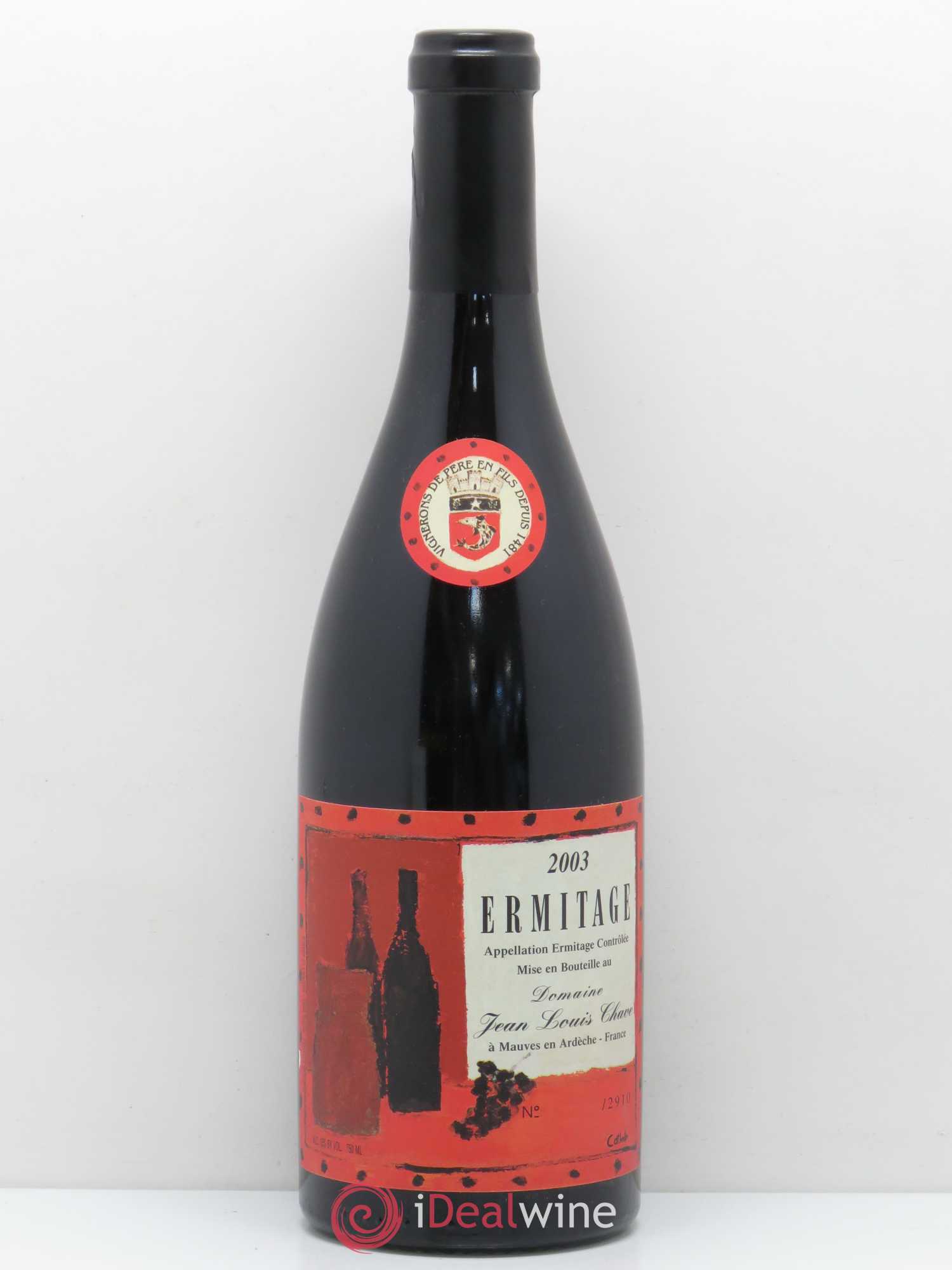Hermitage Ermitage Cuvée Cathelin Jean-Louis Chave 2003 - Lot de 1 bouteille - 0
