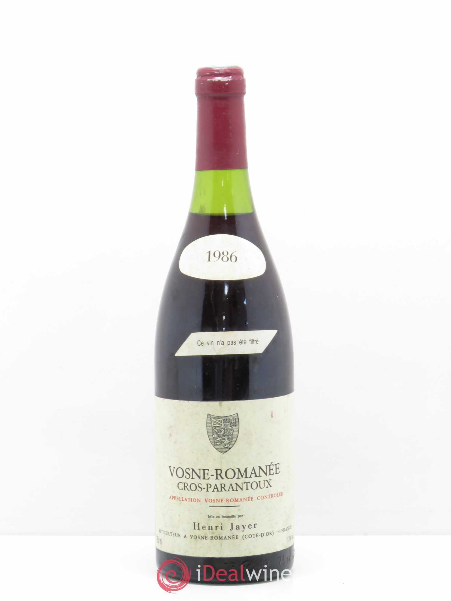 Vosne-Romanée 1er Cru Cros Parantoux Henri Jayer 1986 - Lot de 1 bouteille - 0