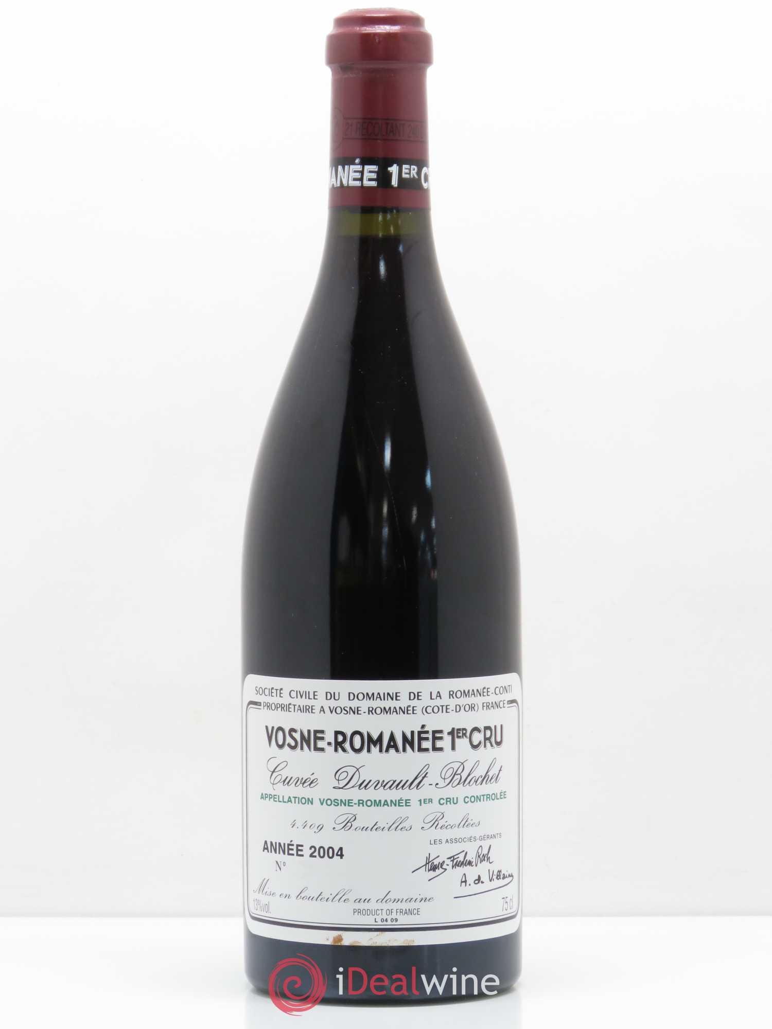 Vosne-Romanée 1er Cru Cuvée Duvault Blochet Domaine de la Romanée-Conti 2004 - Posten von 1 Flasche - 0
