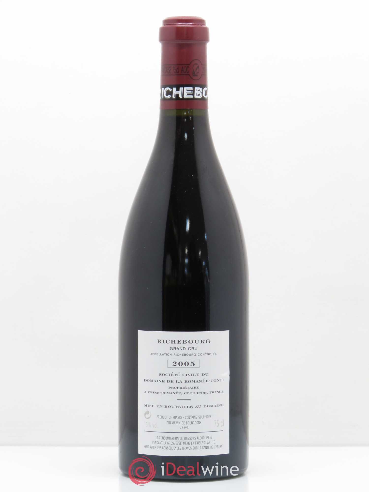 Richebourg Grand Cru Domaine de la Romanée-Conti 2005 - Lot de 1 bouteille - 1