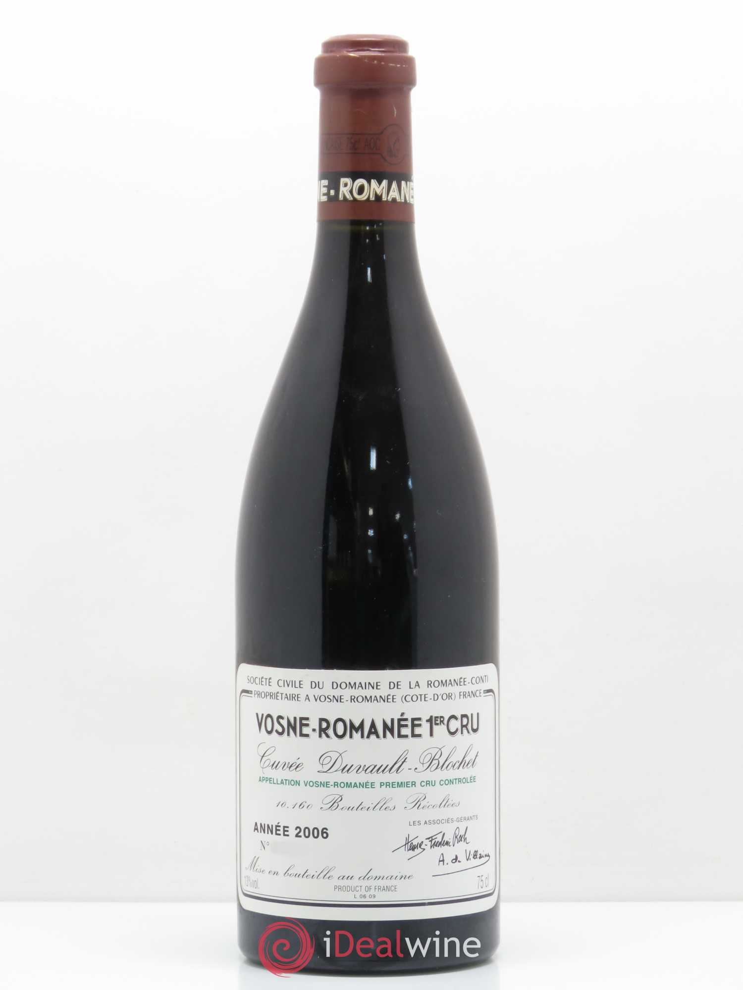 Vosne-Romanée 1er Cru Cuvée Duvault Blochet Domaine de la Romanée-Conti 2006 - Lot de 1 bouteille - 0