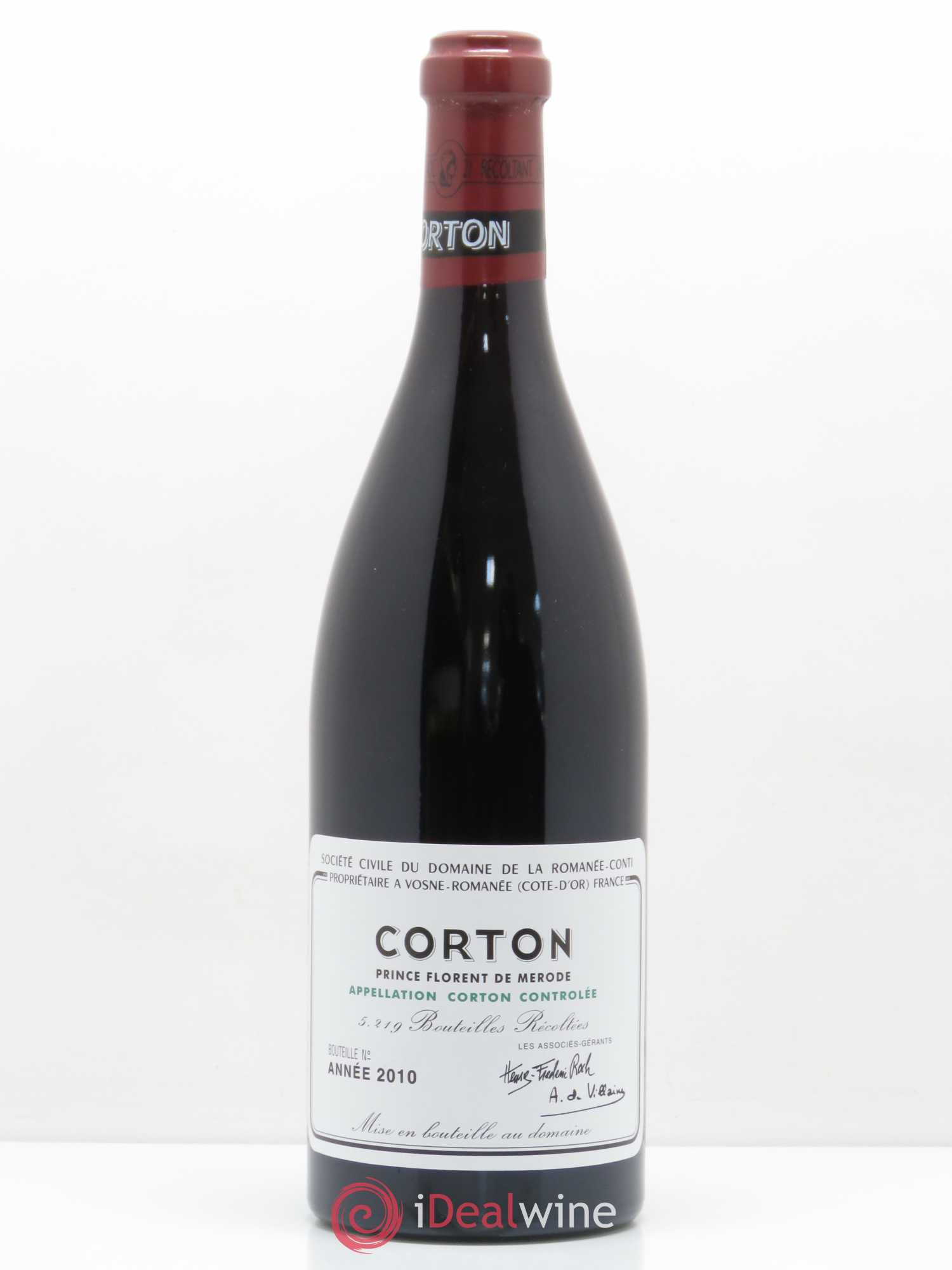 Corton Grand Cru Domaine de la Romanée-Conti Prince Florent de Merode 2010 - Lot de 1 bouteille - 0