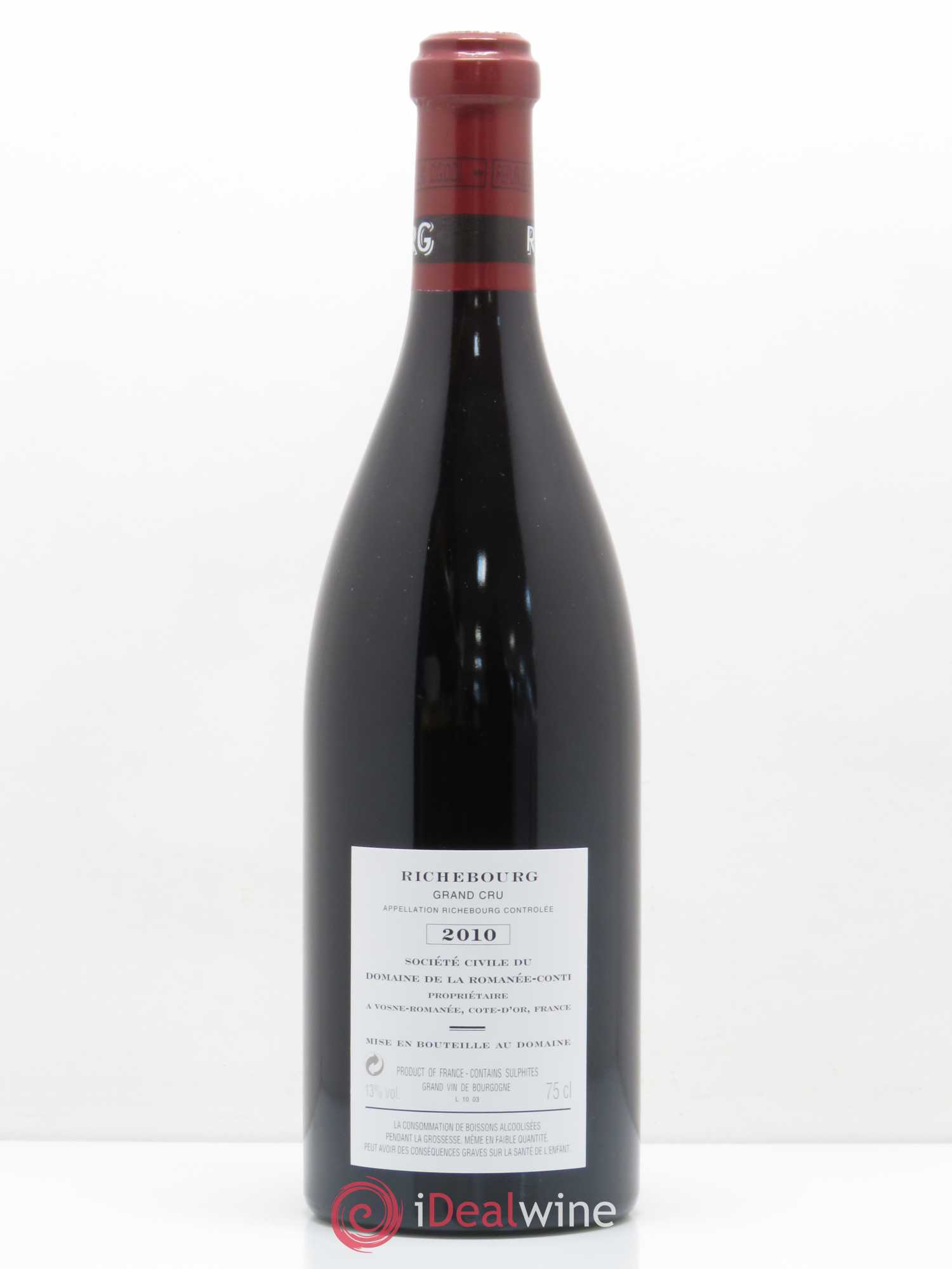 Richebourg Grand Cru Domaine de la Romanée-Conti 2010 - Lot de 1 bouteille - 1