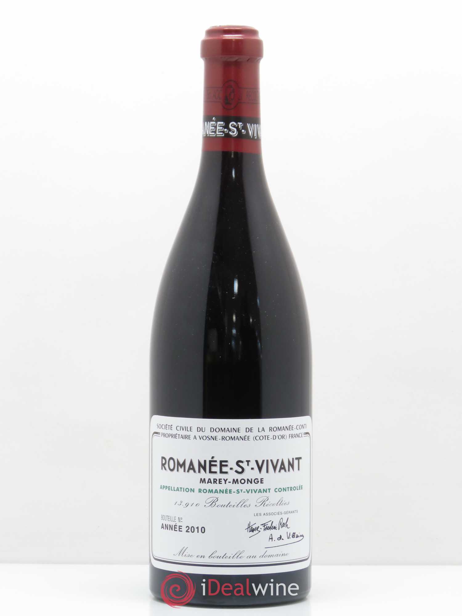 Romanée-Saint-Vivant Grand Cru Domaine de la Romanée-Conti Marey Monge 2010 - Lot de 1 bouteille - 0