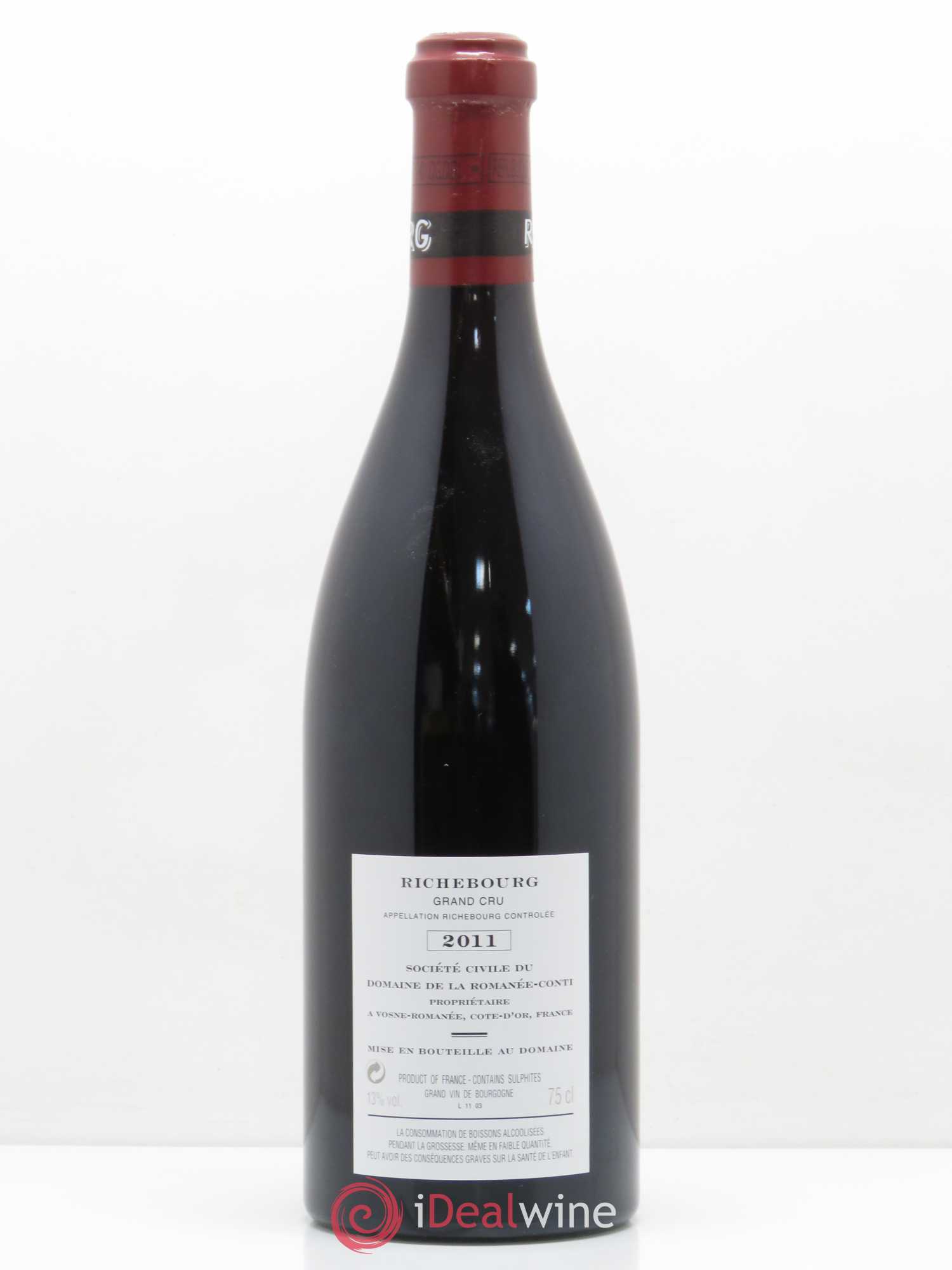 Richebourg Grand Cru Domaine de la Romanée-Conti 2011 - Lot de 1 bouteille - 1