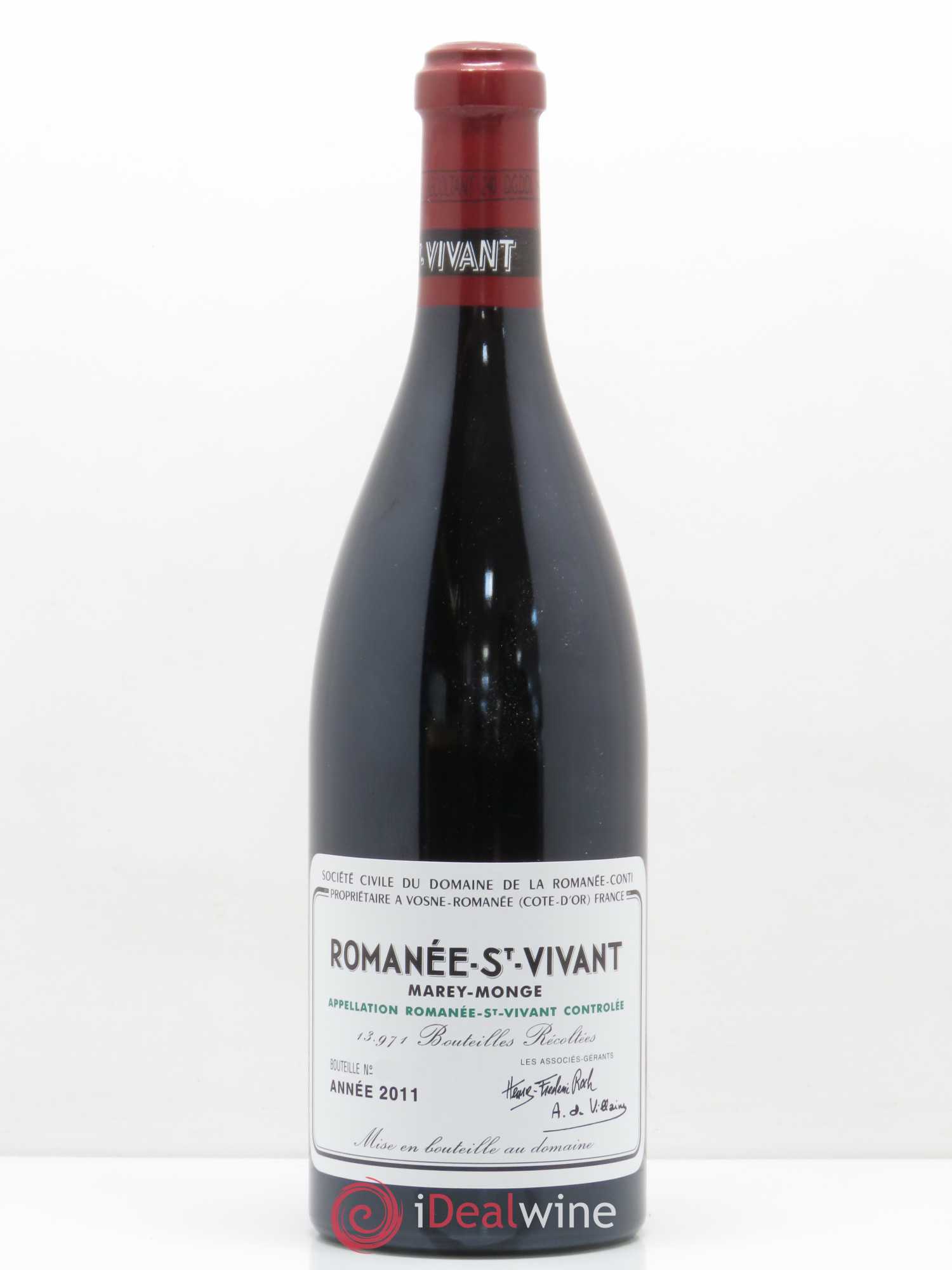 Romanée-Saint-Vivant Grand Cru Domaine de la Romanée-Conti Marey Monge 2011 - Lot de 1 bouteille - 0
