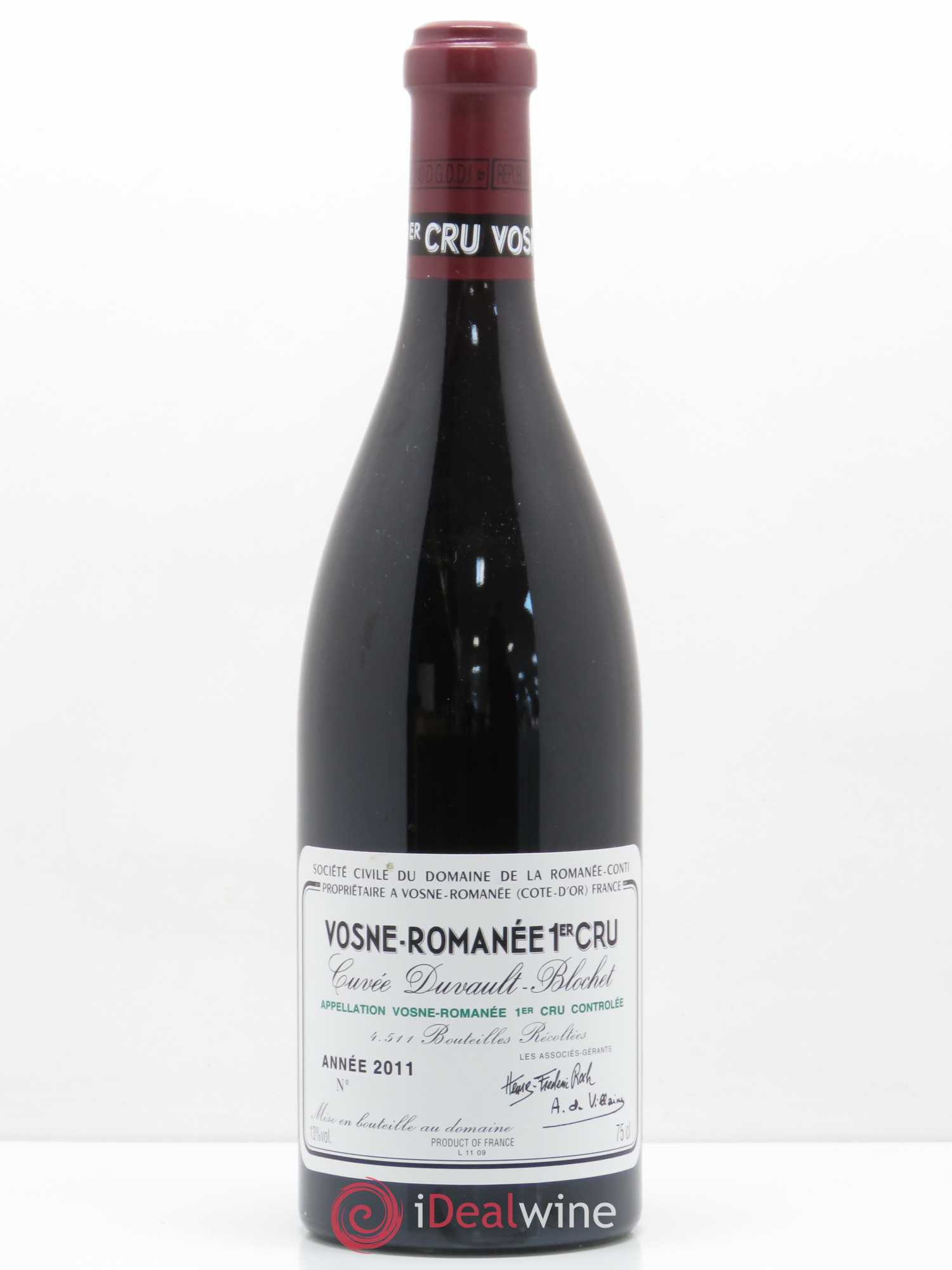 Vosne-Romanée 1er Cru Cuvée Duvault Blochet Domaine de la Romanée-Conti 2011 - Lot de 1 bouteille - 0