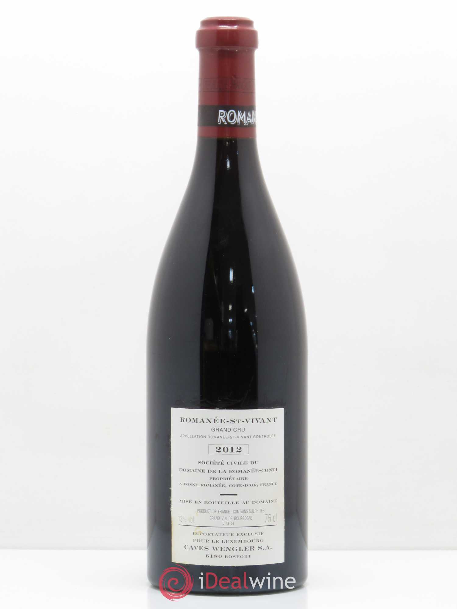 Romanée-Saint-Vivant Grand Cru Domaine de la Romanée-Conti Marey Monge 2012 - Lot de 1 bouteille - 1