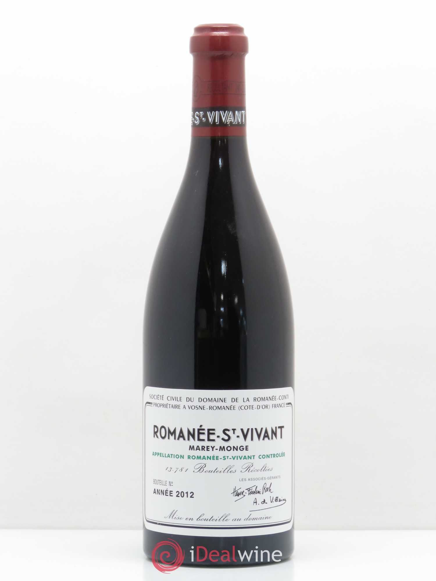 Romanée-Saint-Vivant Grand Cru Domaine de la Romanée-Conti Marey Monge 2012 - Lot de 1 bouteille - 0