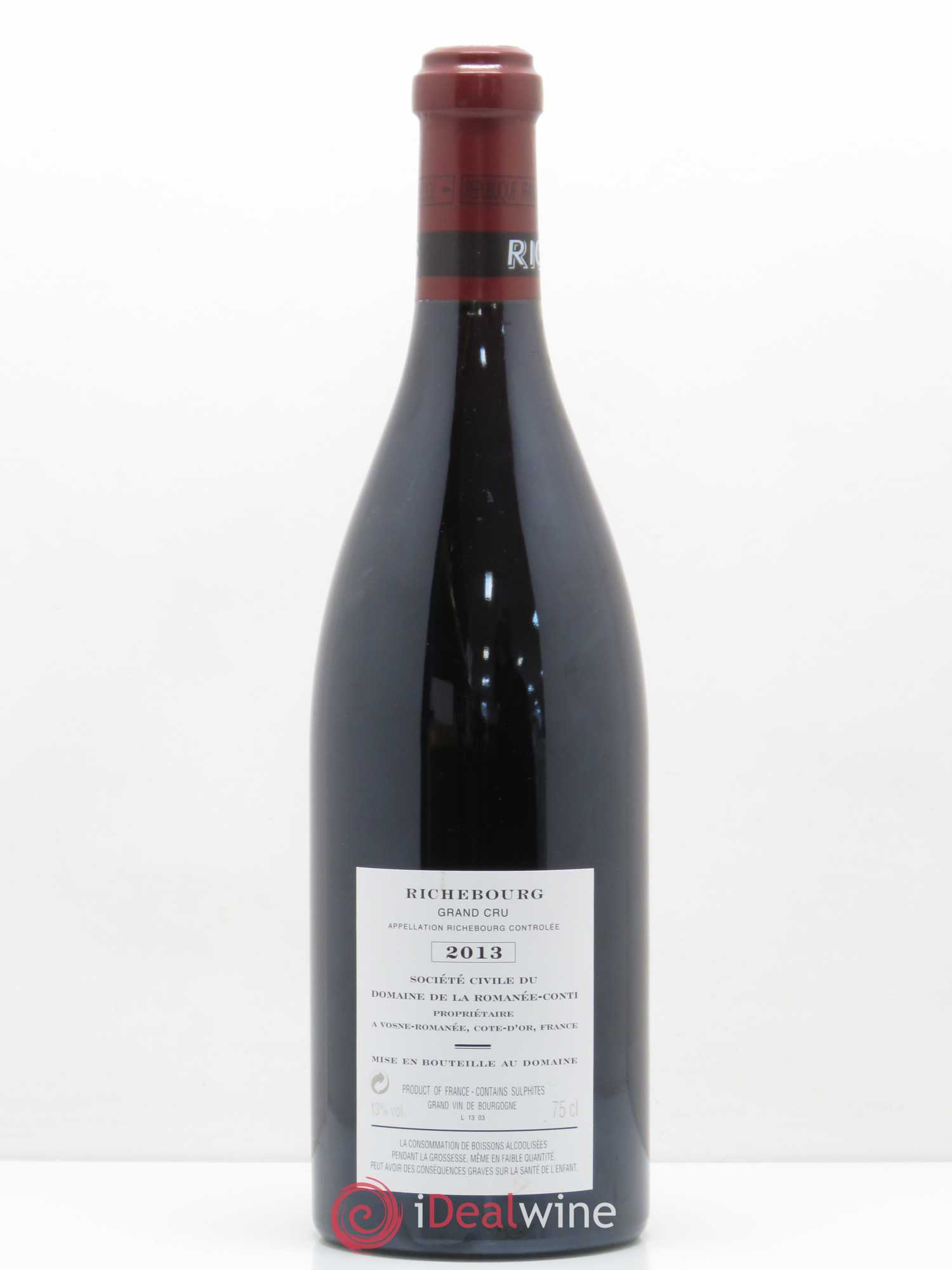 Richebourg Grand Cru Domaine de la Romanée-Conti 2013 - Lot de 1 bouteille - 1