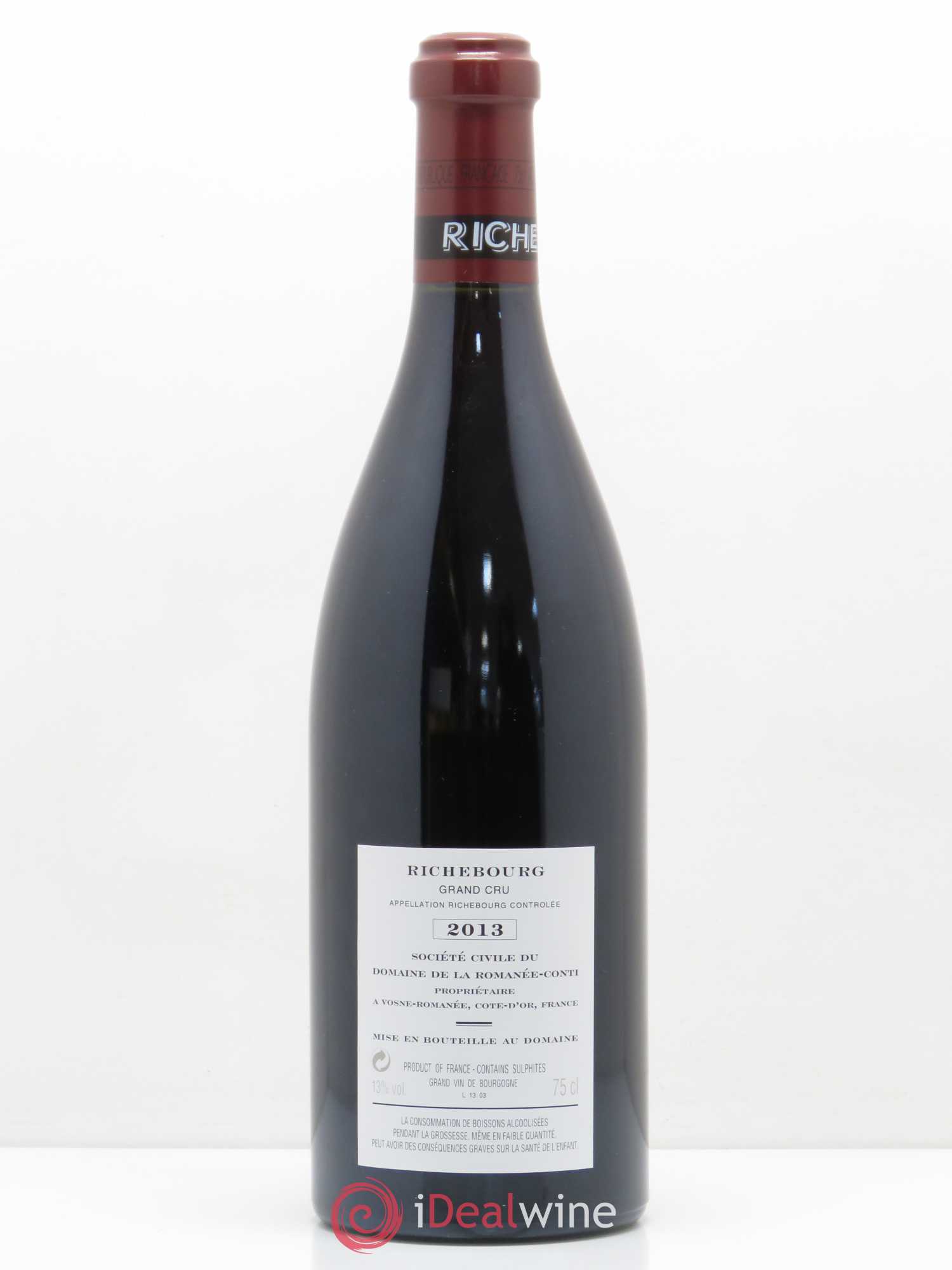 Richebourg Grand Cru Domaine de la Romanée-Conti 2013 - Lot de 1 bouteille - 1