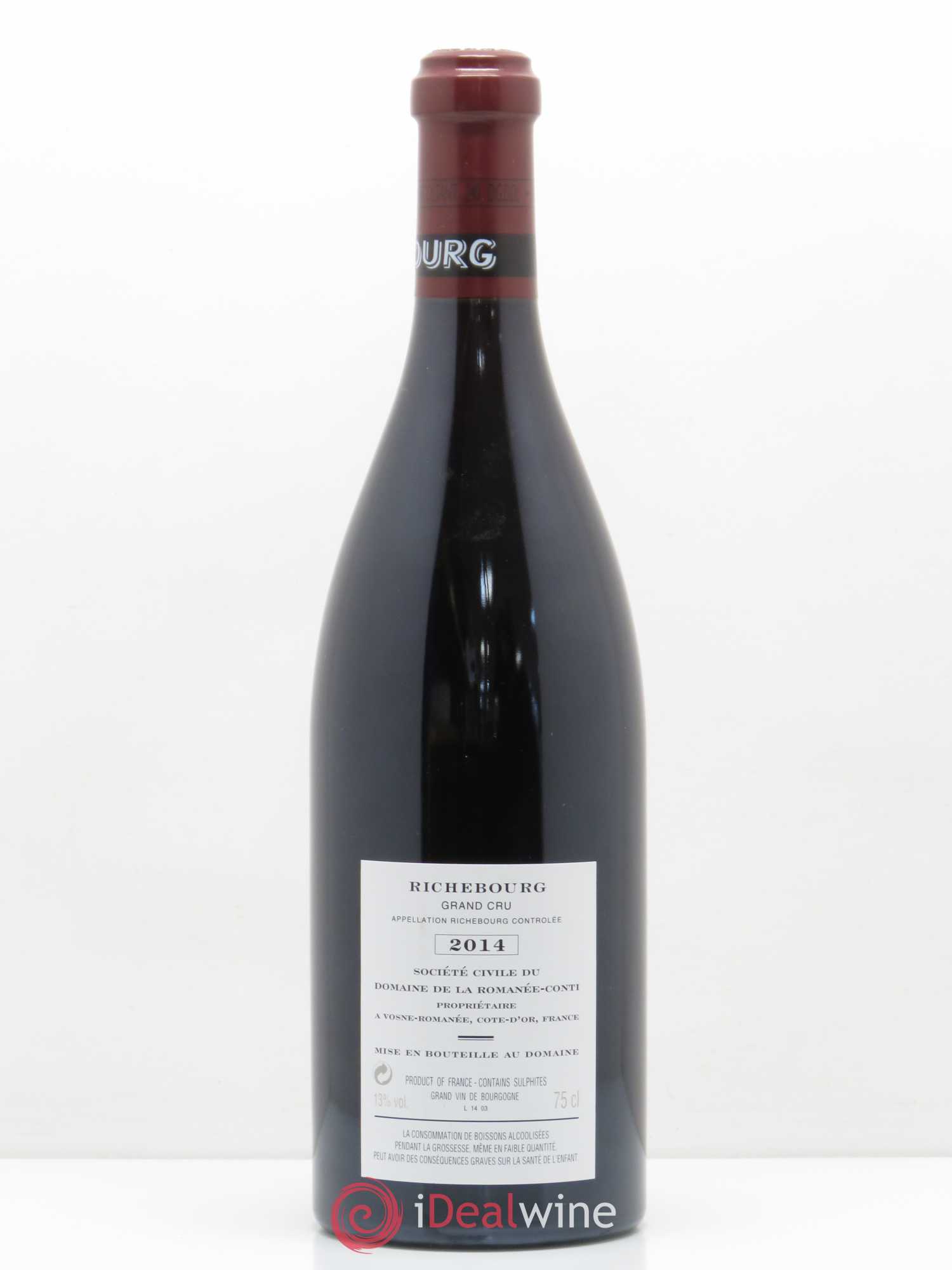 Richebourg Grand Cru Domaine de la Romanée-Conti 2014 - Lot de 1 bouteille - 1