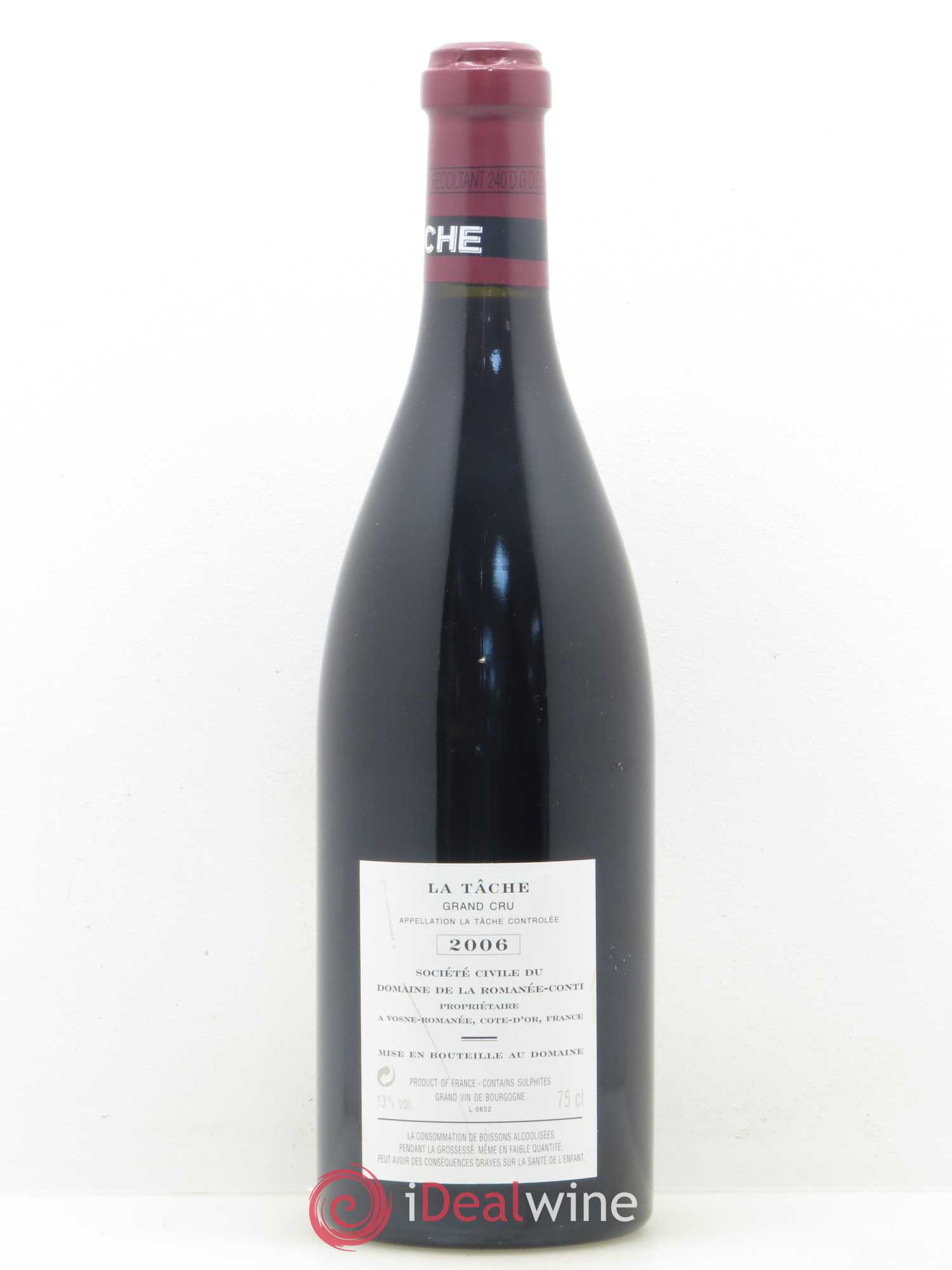 La Tâche Grand Cru Domaine de la Romanée-Conti 2006 - Lot de 1 bouteille - 1