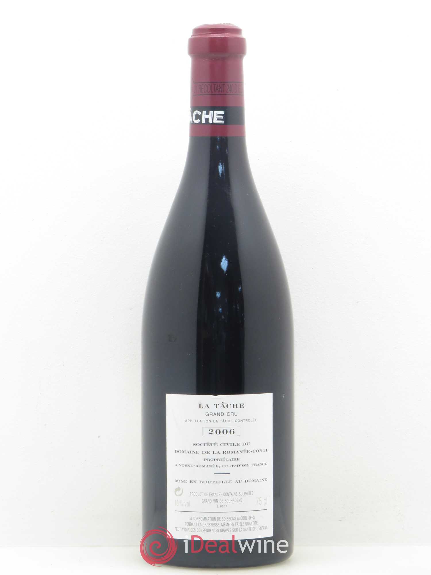 La Tâche Grand Cru Domaine de la Romanée-Conti 2006 - Lot de 1 bouteille - 1