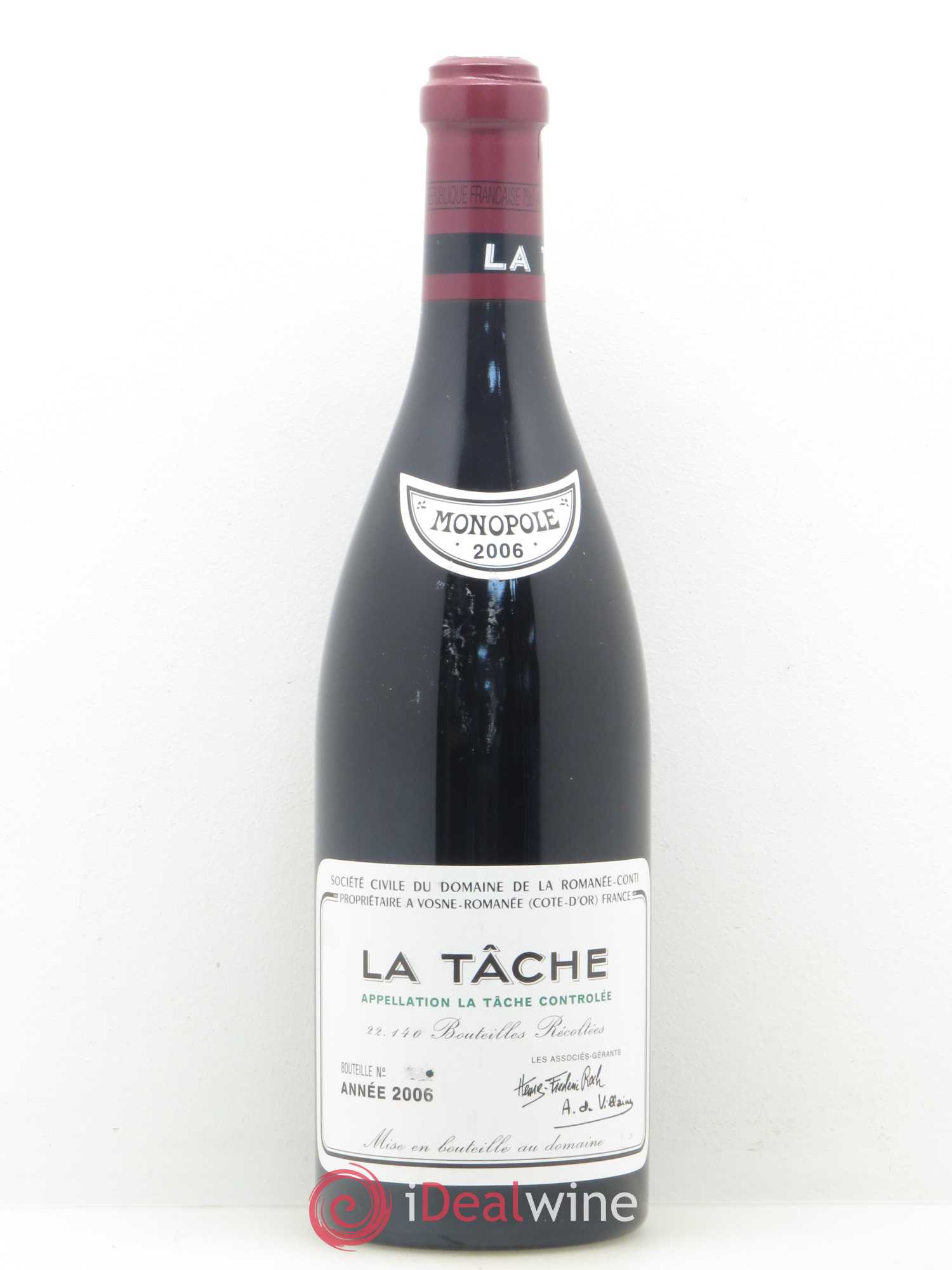 La Tâche Grand Cru Domaine de la Romanée-Conti 2006 - Lot de 1 bouteille - 0