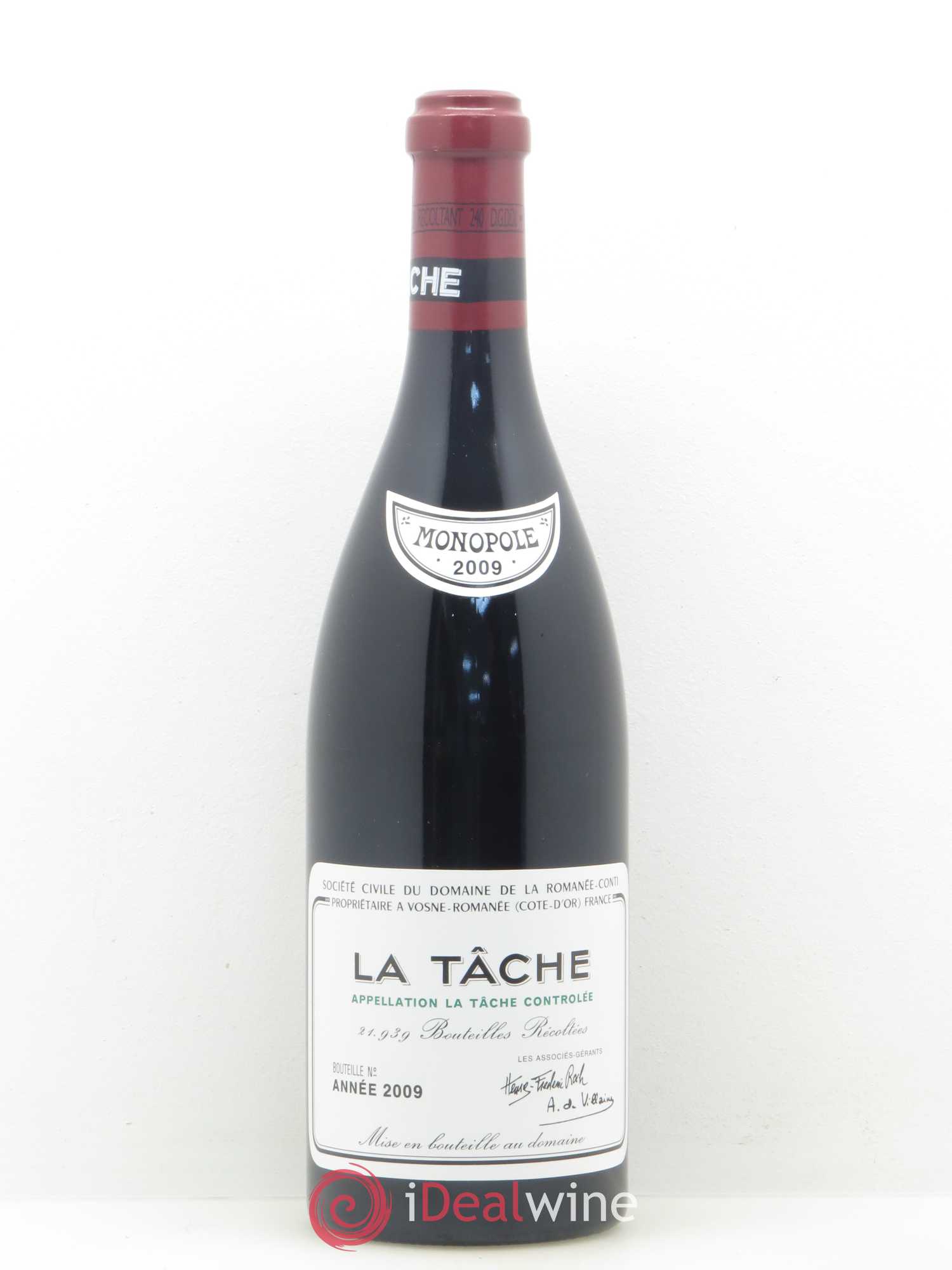 La Tâche Grand Cru Domaine de la Romanée-Conti 2009 - Lot de 1 bouteille - 0
