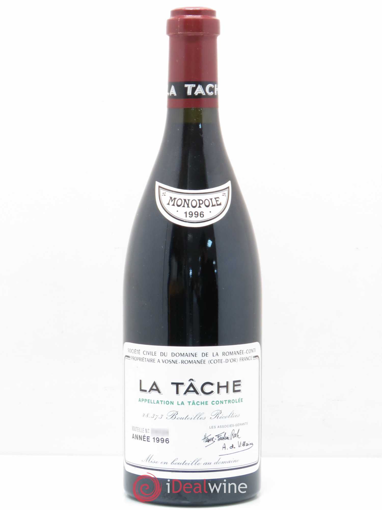 La Tâche Grand Cru Domaine de la Romanée-Conti 1996 - Lot de 1 bouteille - 0
