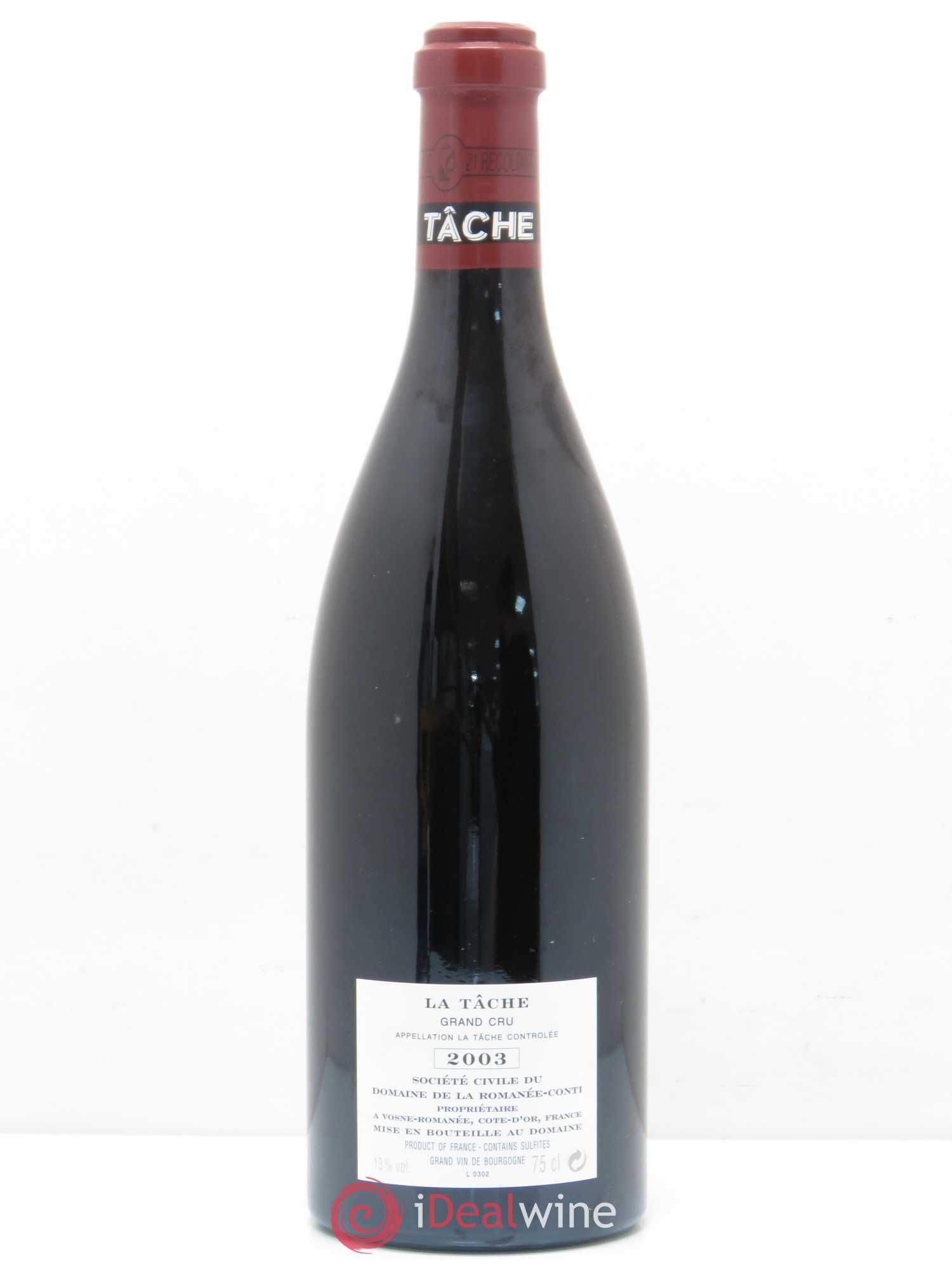 La Tâche Grand Cru Domaine de la Romanée-Conti 2003 - Lot de 1 bouteille - 1