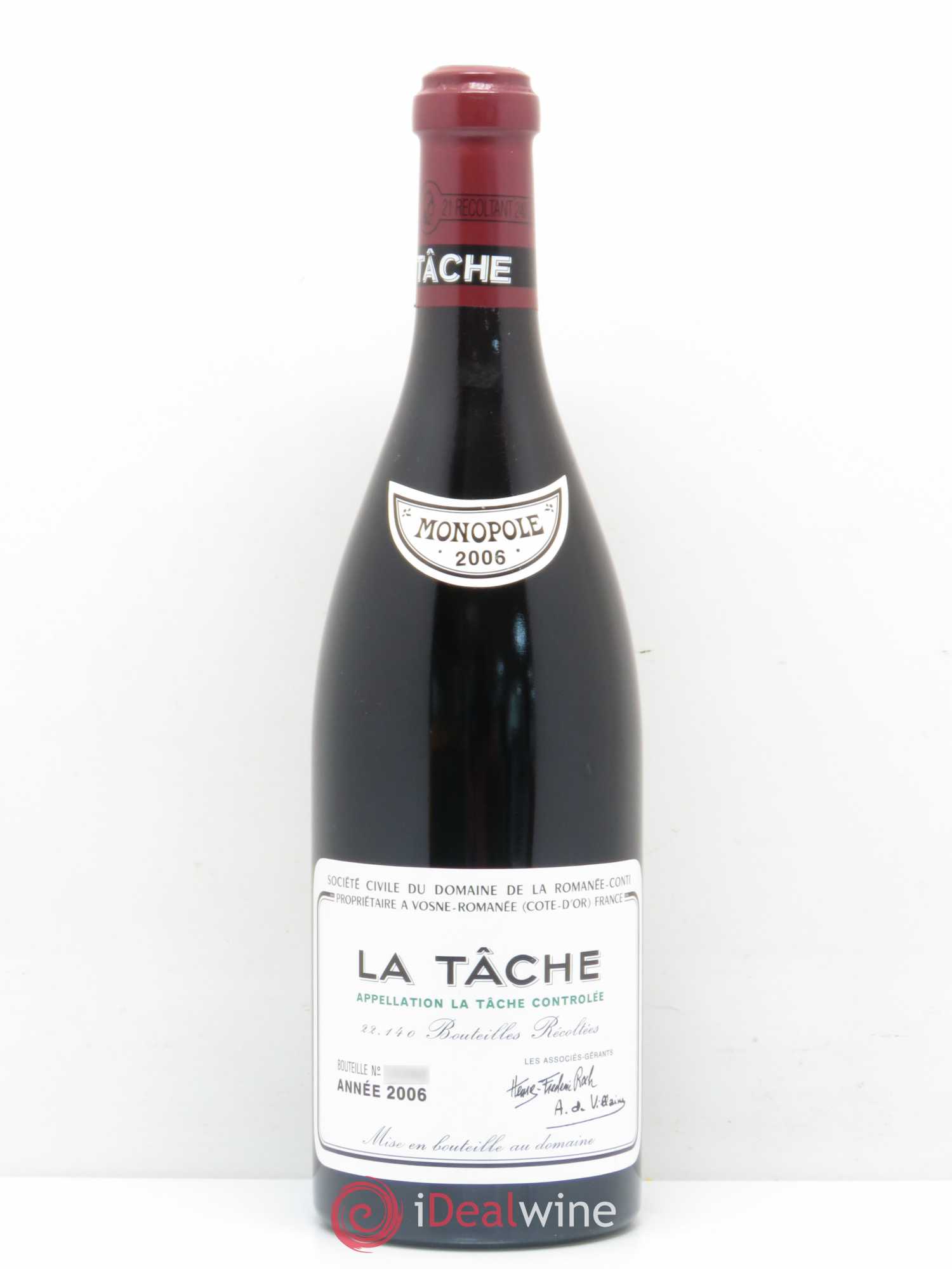 La Tâche Grand Cru Domaine de la Romanée-Conti 2006 - Lot de 1 bouteille - 0