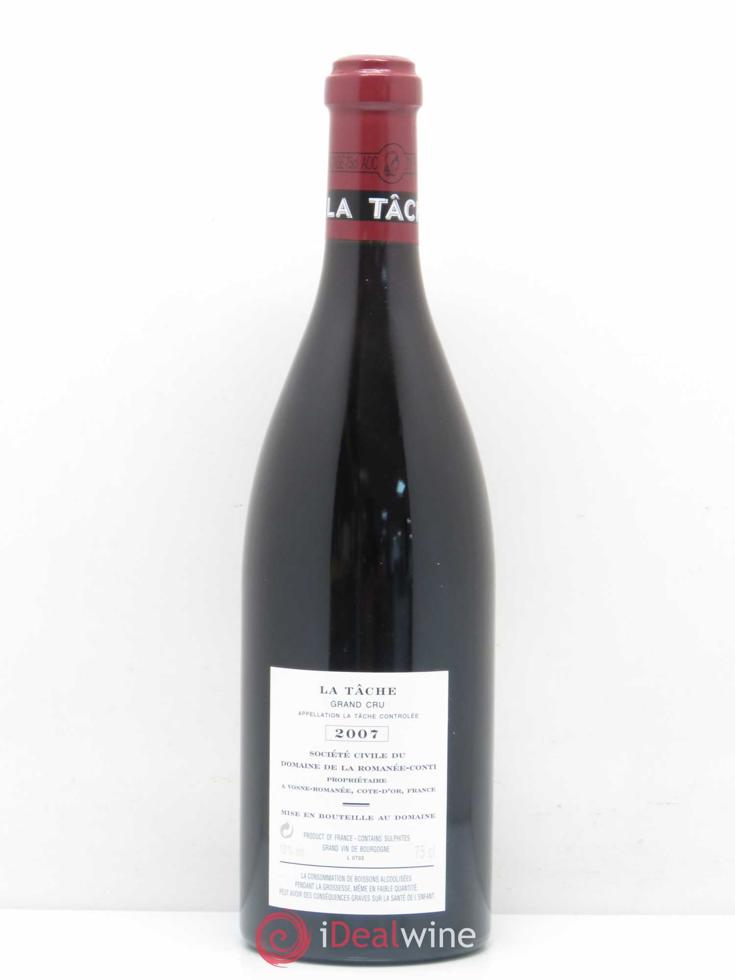 La Tâche Grand Cru Domaine de la Romanée-Conti 2007 - Lot de 1 bouteille - 1