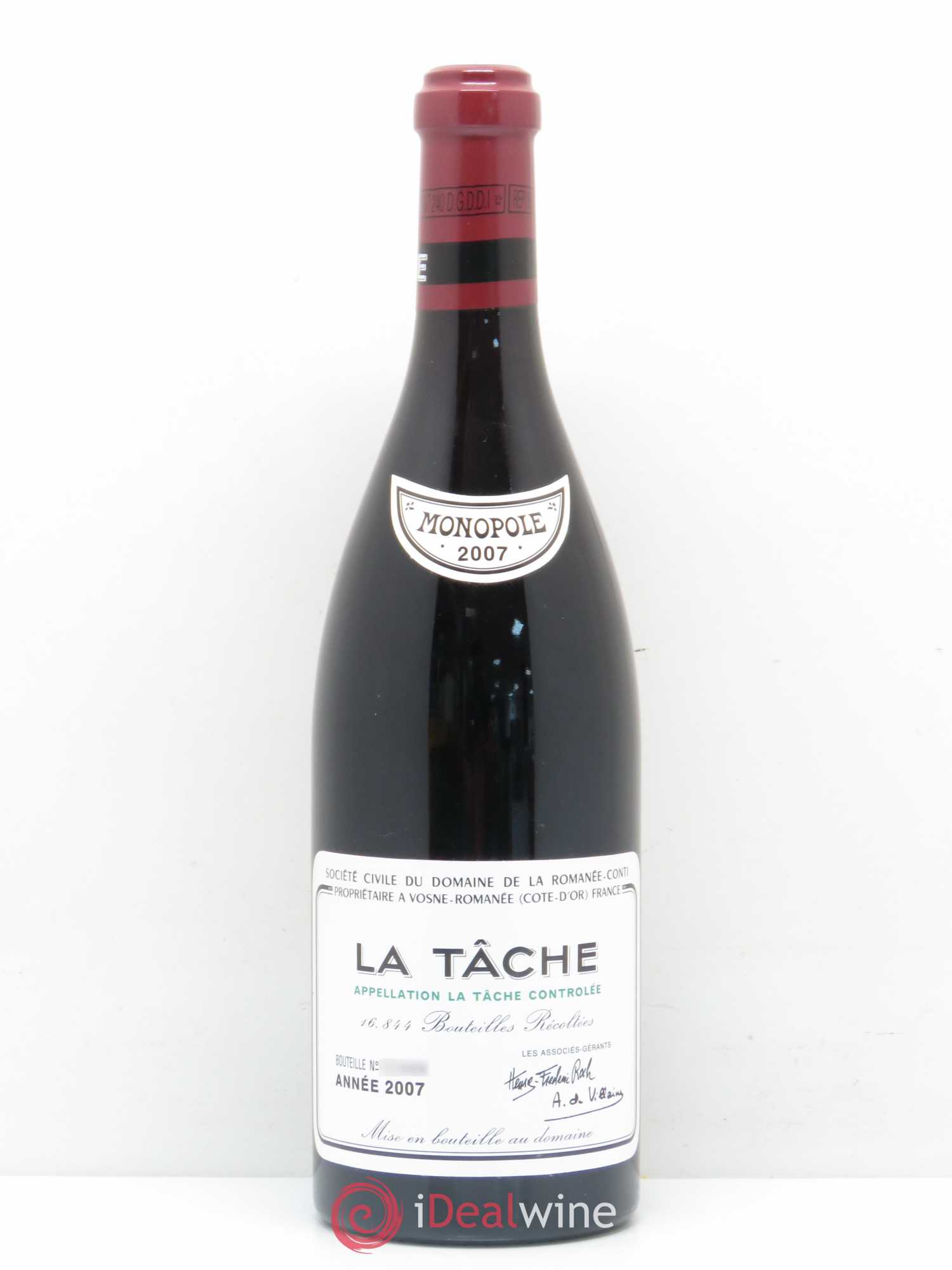 La Tâche Grand Cru Domaine de la Romanée-Conti 2007 - Lot de 1 bouteille - 0