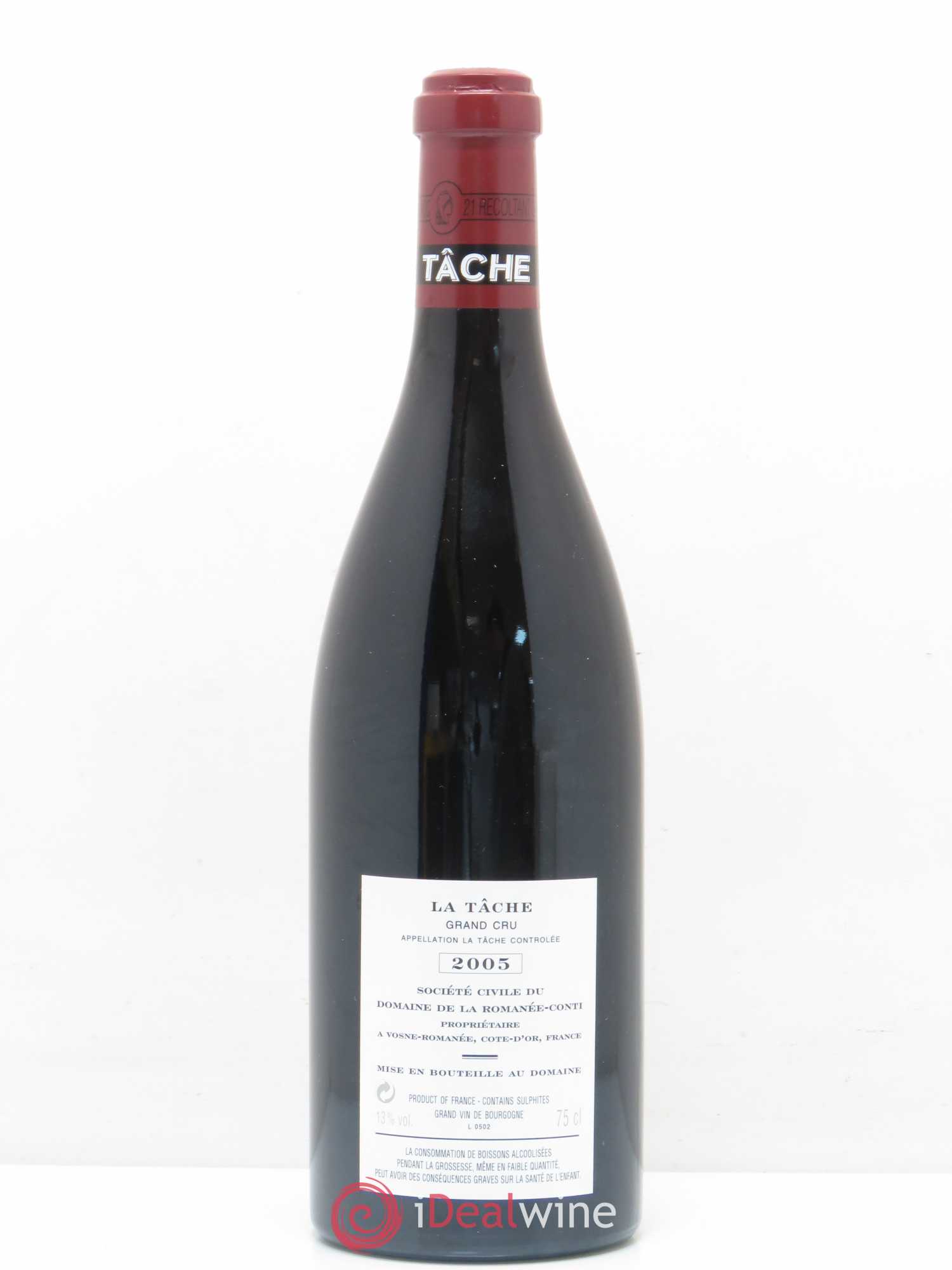 La Tâche Grand Cru Domaine de la Romanée-Conti 2005 - Lot de 1 bouteille - 1