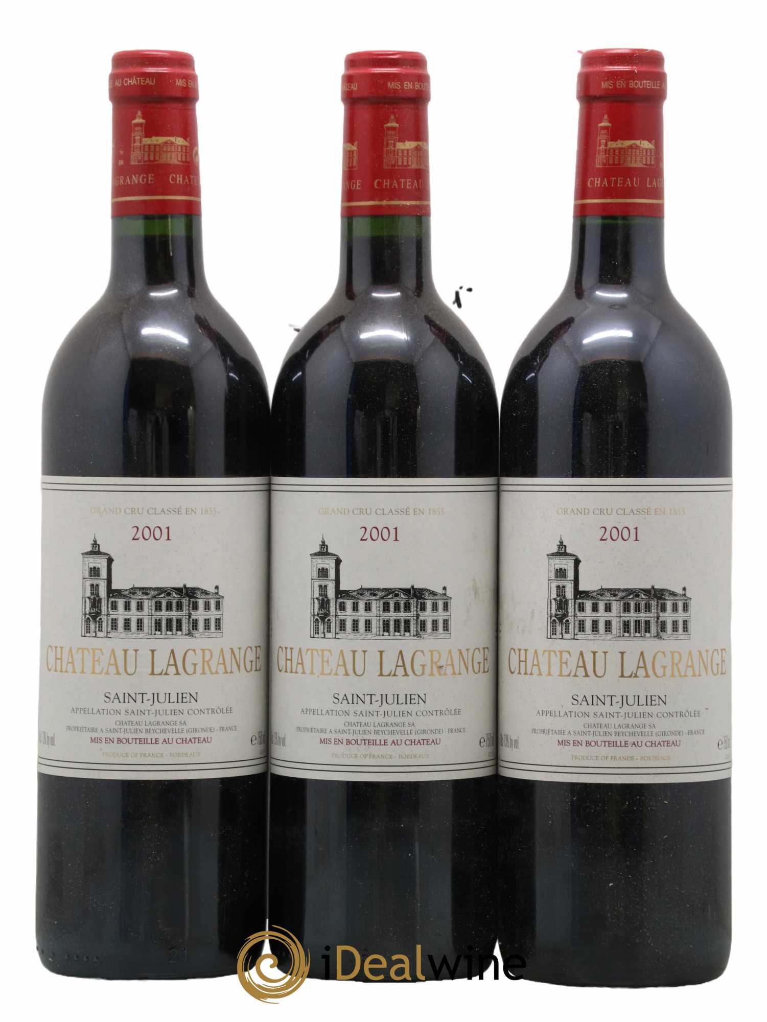 Château Lagrange 3ème Grand Cru Classé 2001 - Lot de 3 bouteilles - 0