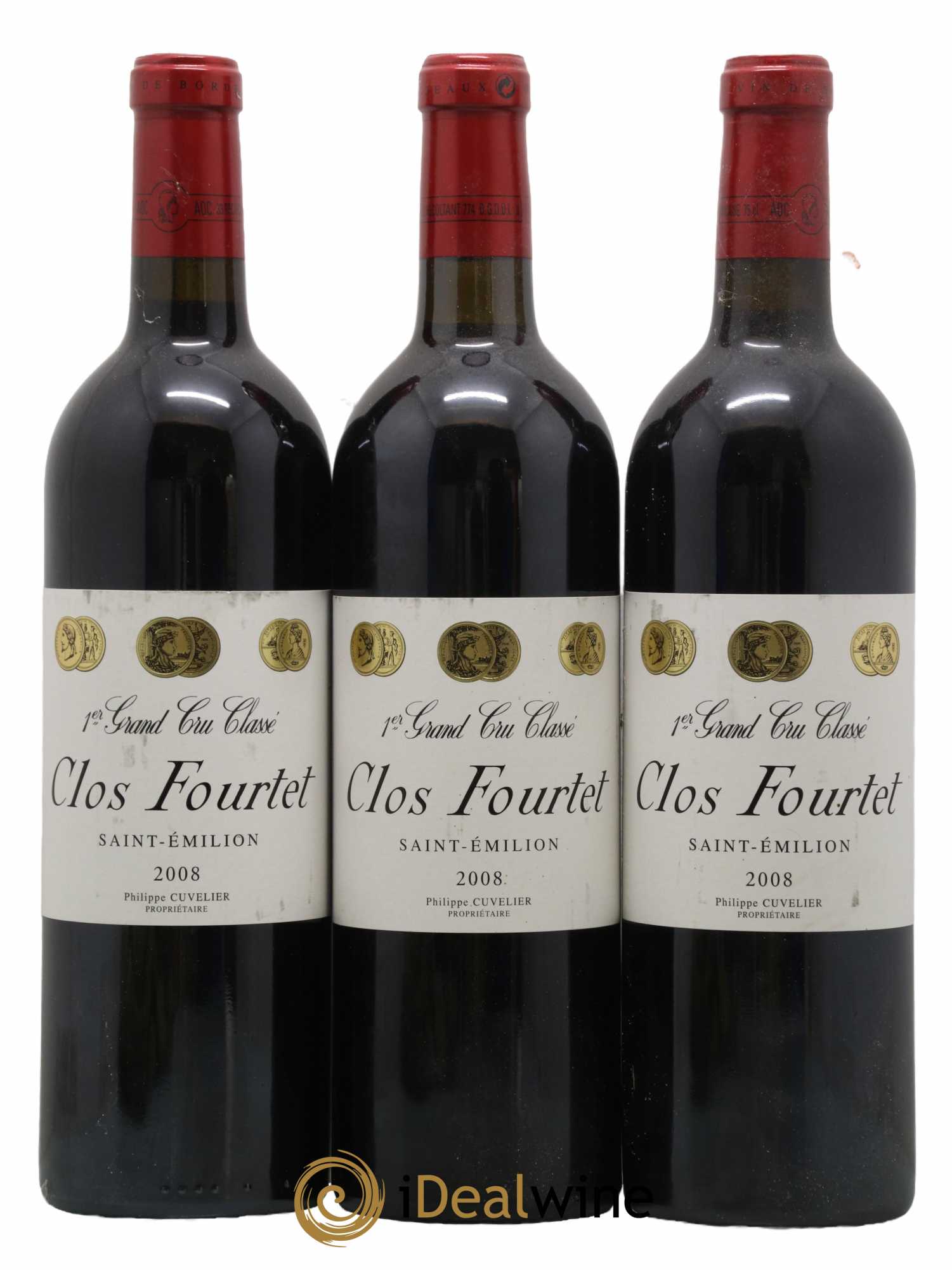 Clos Fourtet 1er Grand Cru Classé B 2008 - Lot de 3 bouteilles - 0
