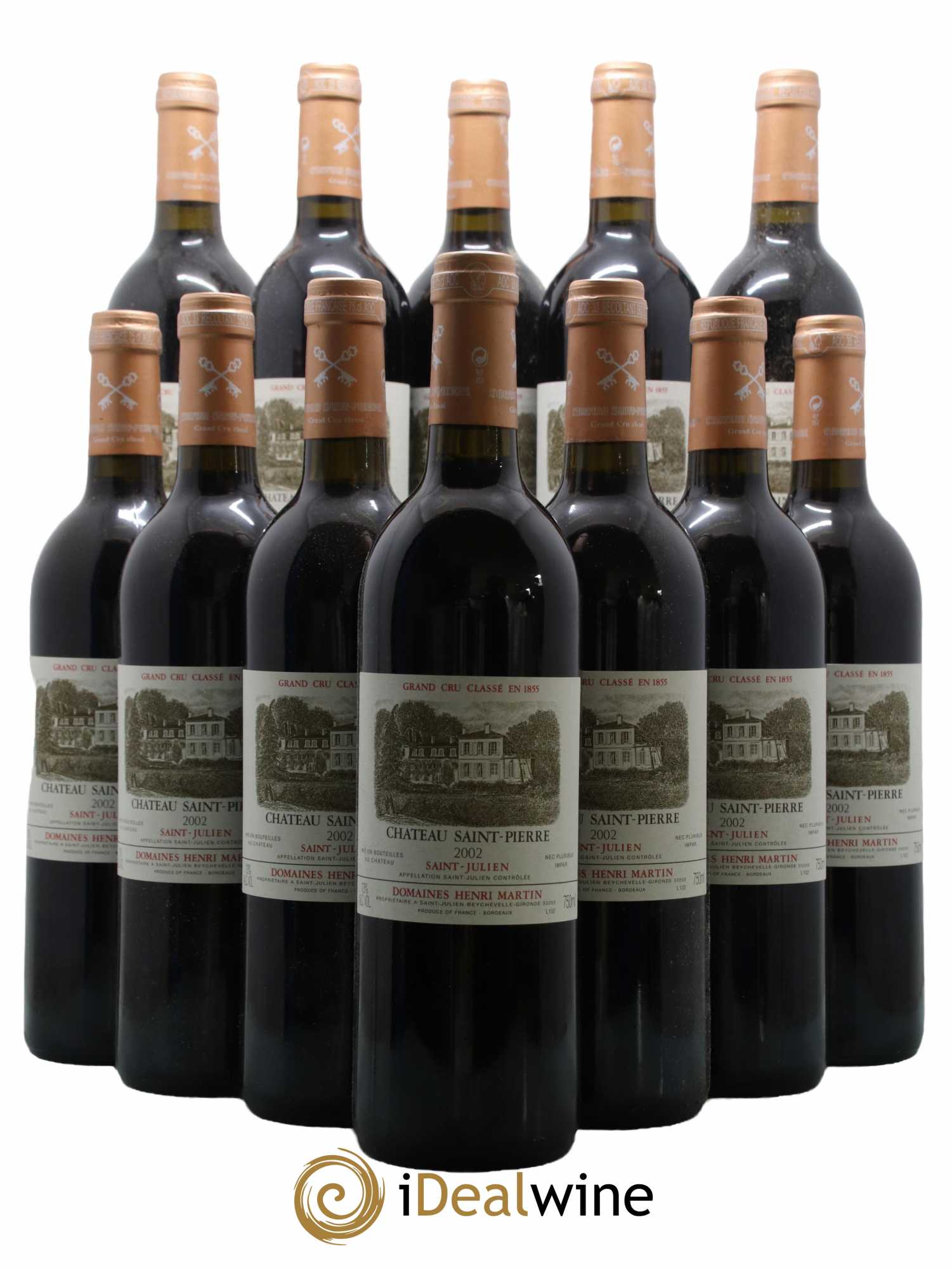 Château Saint-Pierre 4ème Grand Cru Classé 2002 - Lot de 12 bouteilles - 0