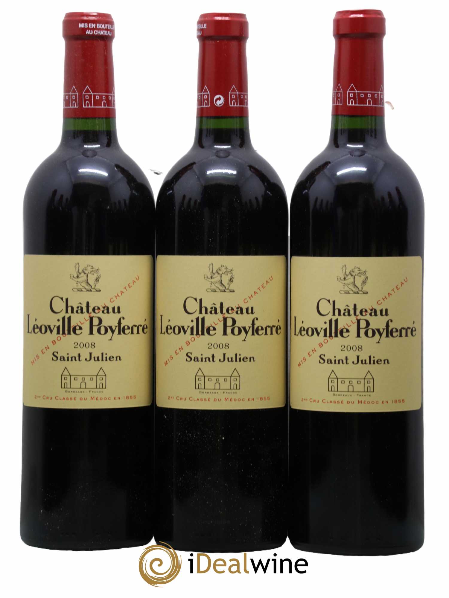 Château Léoville Poyferré 2ème Grand Cru Classé 2008 - Lot de 12 bouteilles - 1