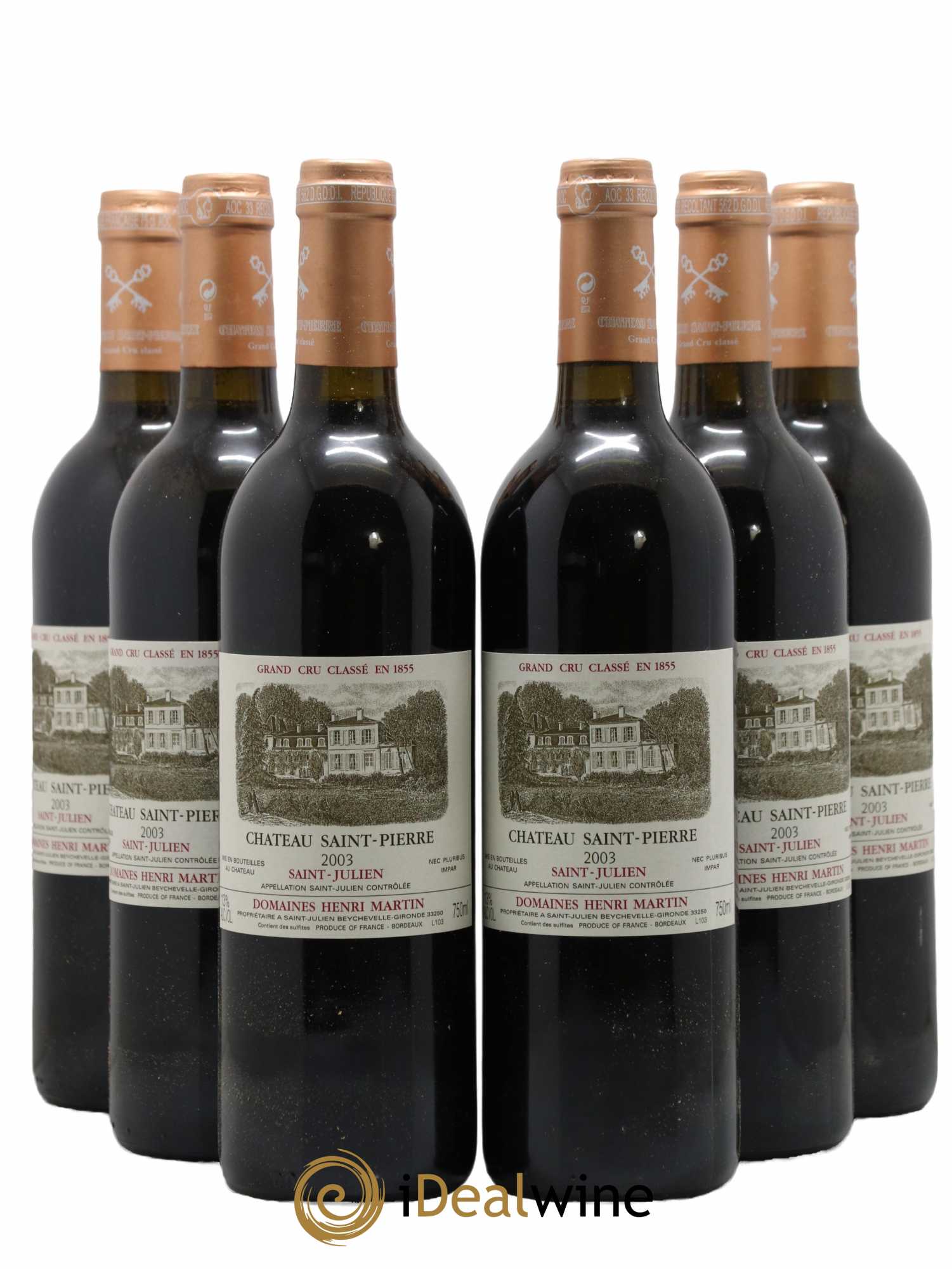 Château Saint-Pierre 4ème Grand Cru Classé 2003 - Lot de 6 bouteilles - 0