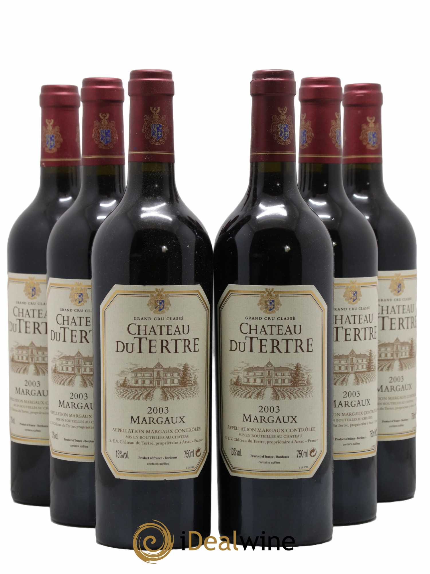 Château du Tertre 5ème Grand Cru Classé 2003 - Lot de 6 bouteilles - 0