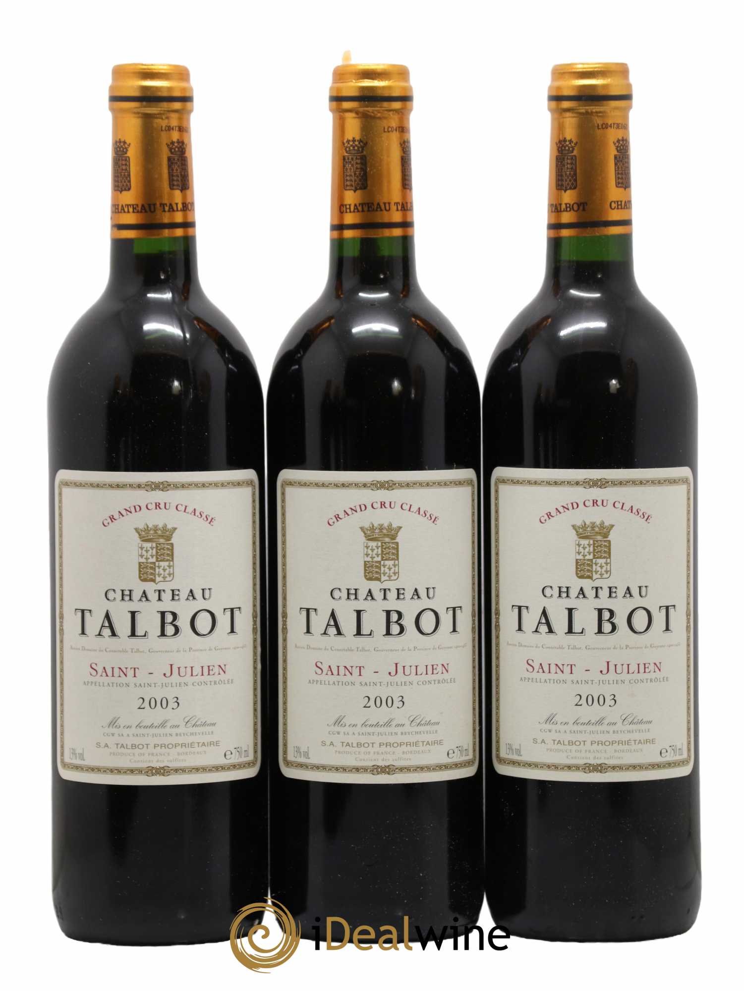 Château Talbot 4ème Grand Cru Classé 2003 - Lot de 6 bouteilles - 2