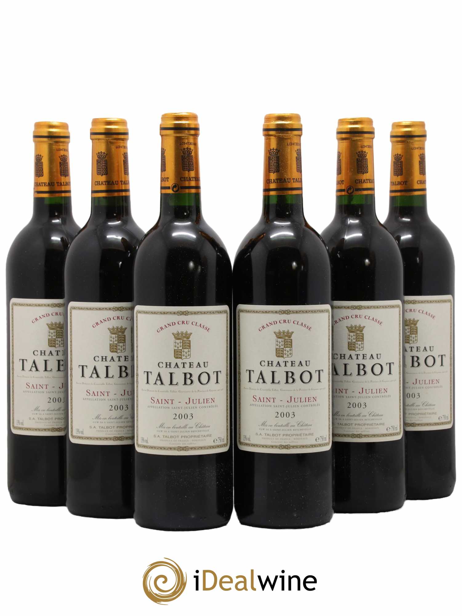 Château Talbot 4ème Grand Cru Classé 2003 - Lot de 6 bouteilles - 0