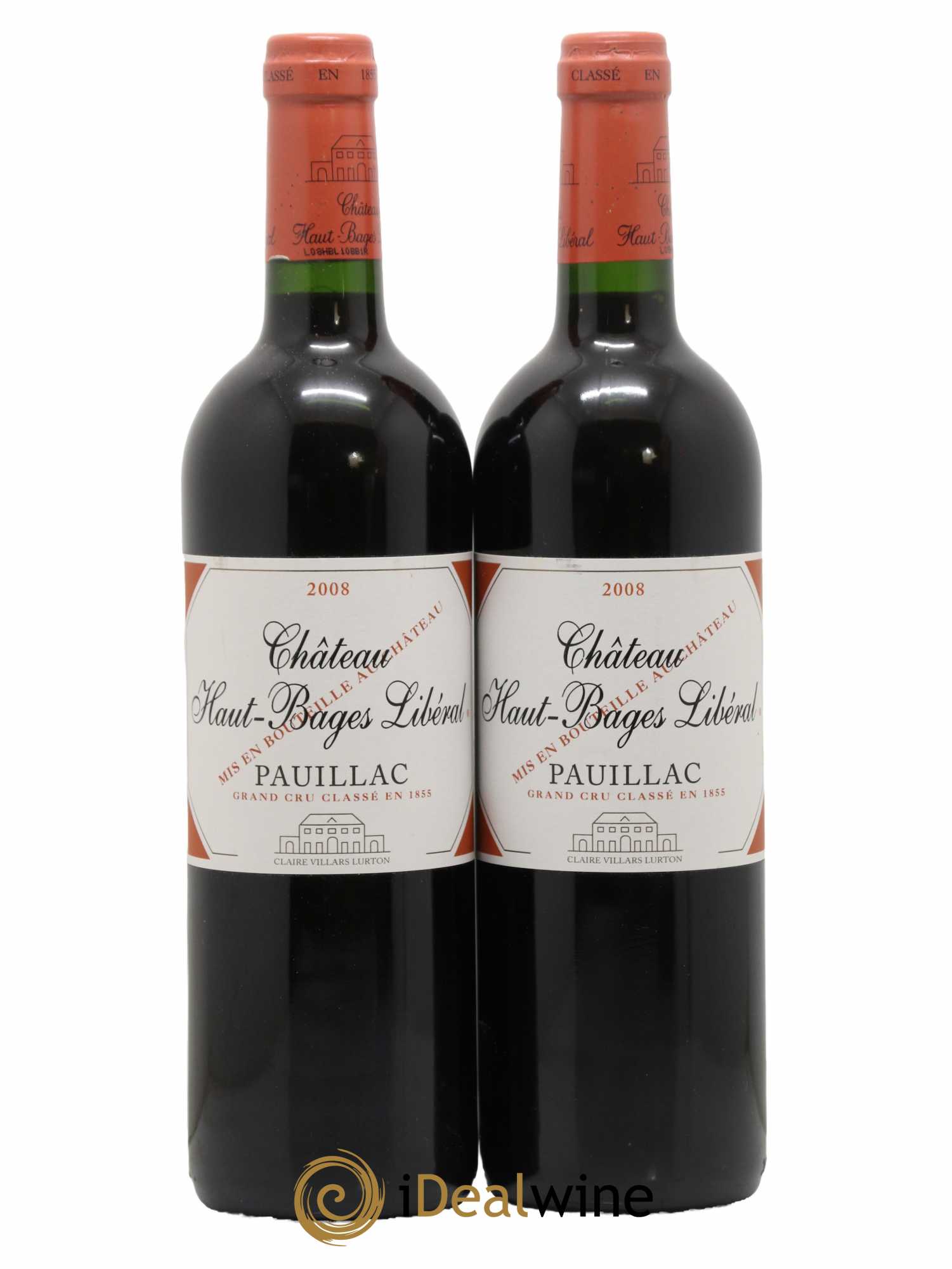 Château Haut Bages Libéral 5ème Grand Cru Classé 2008 - Lot de 2 bouteilles - 0