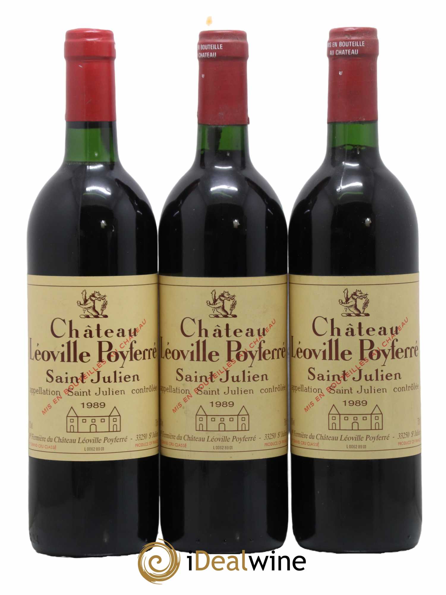 Château Léoville Poyferré 2ème Grand Cru Classé 1989 - Lot de 3 bouteilles - 0
