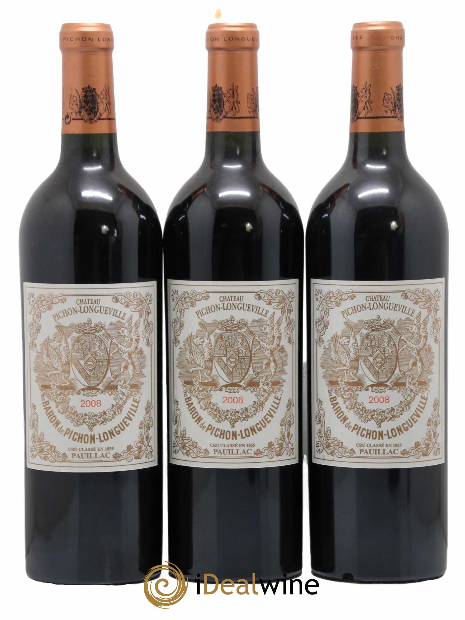 Pichon Longueville Baron 2ème Grand Cru Classé 2008 - Lot de 3 bouteilles - 0