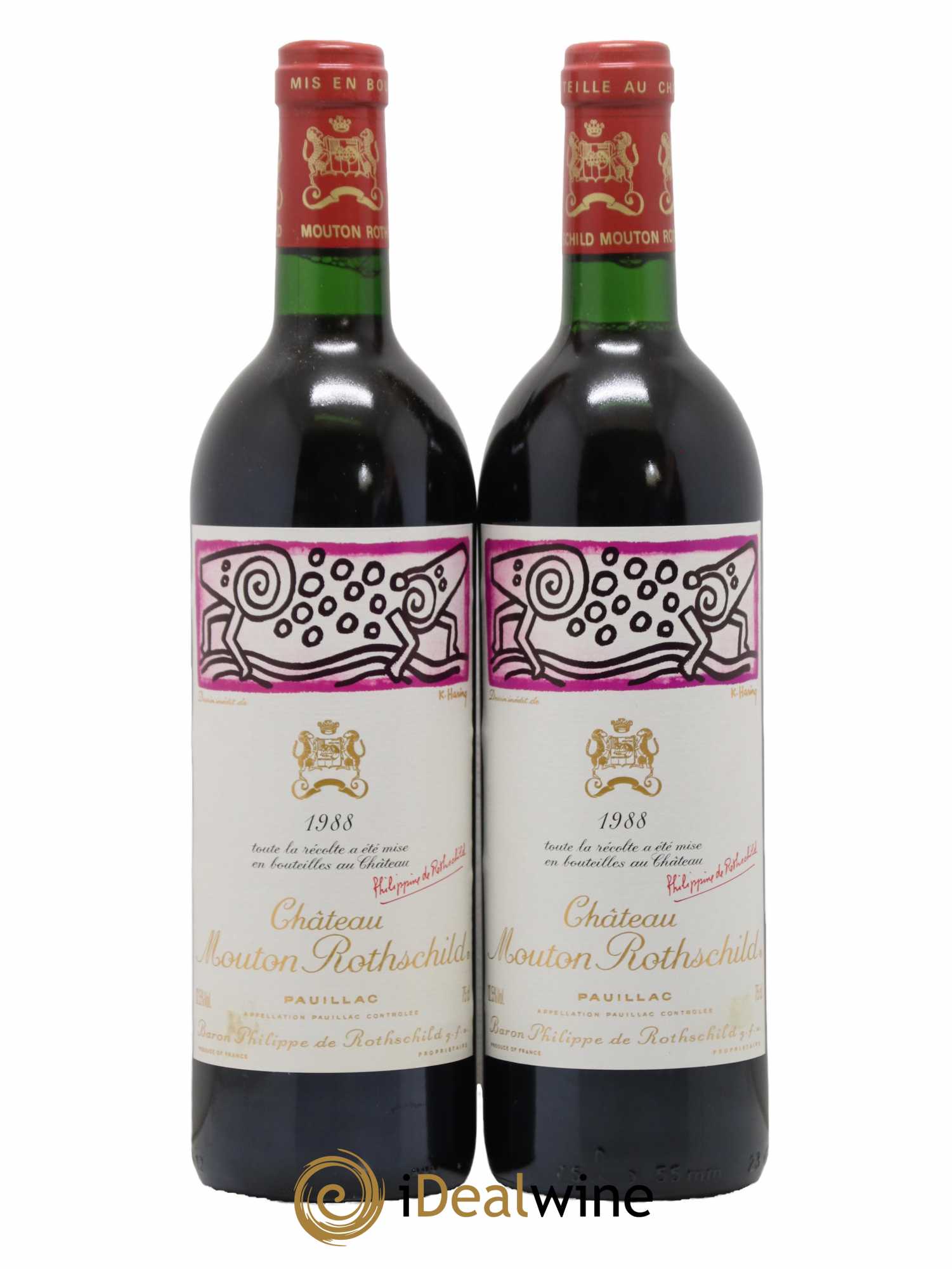 Château Mouton Rothschild 1er Grand Cru Classé 1988 - Lot de 2 bouteilles - 0
