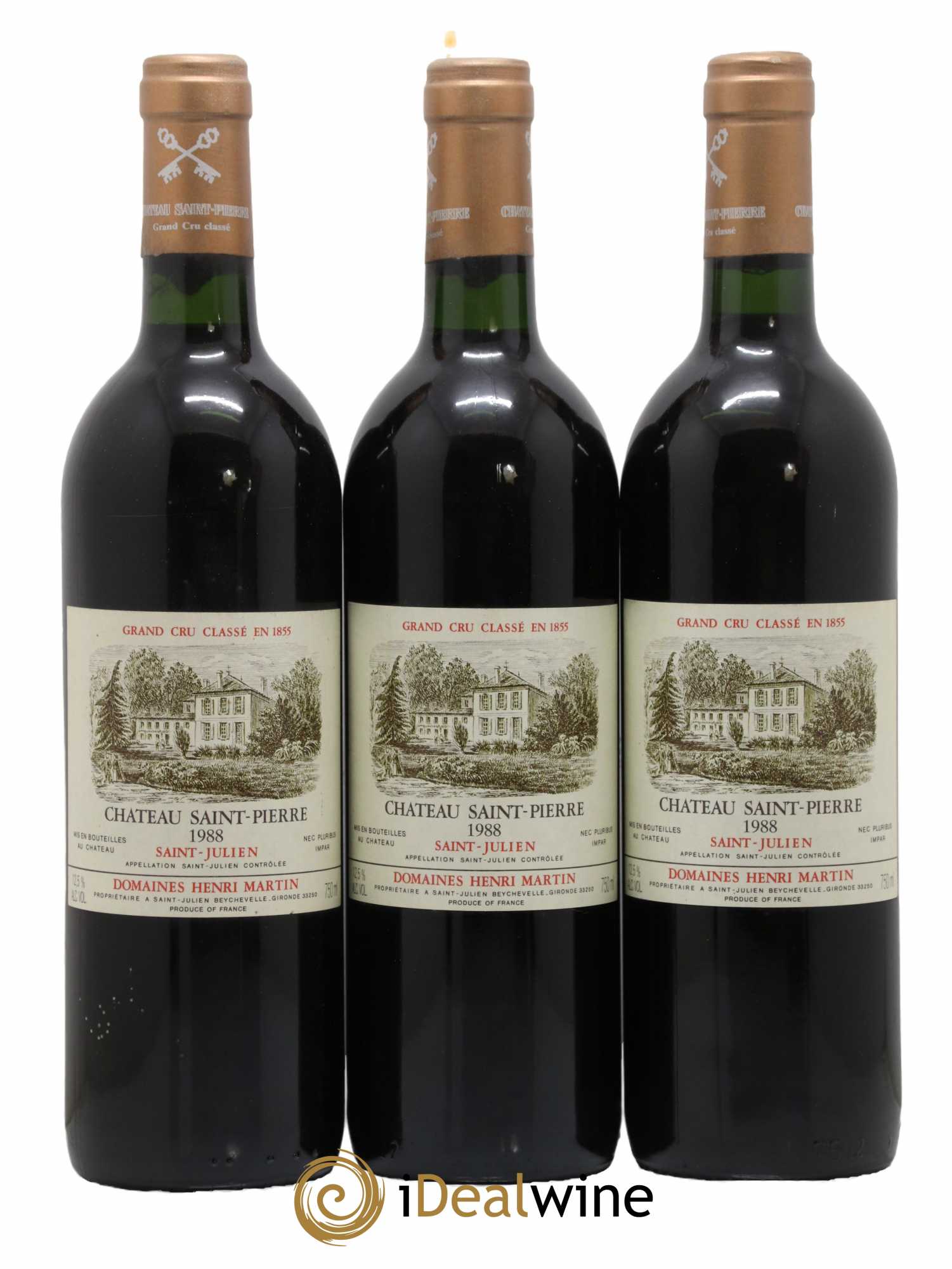 Château Saint-Pierre 4ème Grand Cru Classé 1988 - Lot de 3 bouteilles - 0