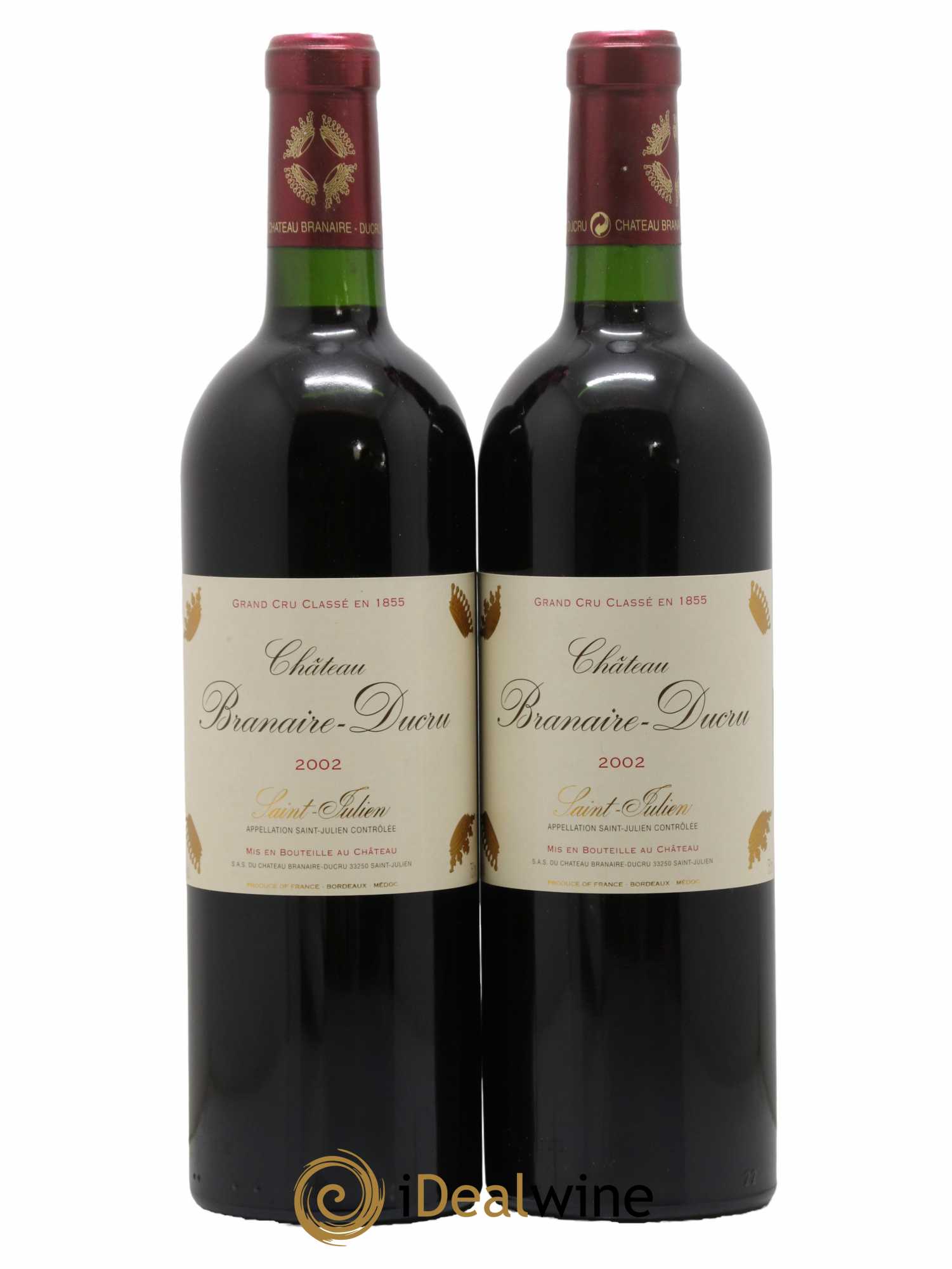 Château Branaire Ducru 4ème Grand Cru Classé 2002 - Lot de 2 bouteilles - 0