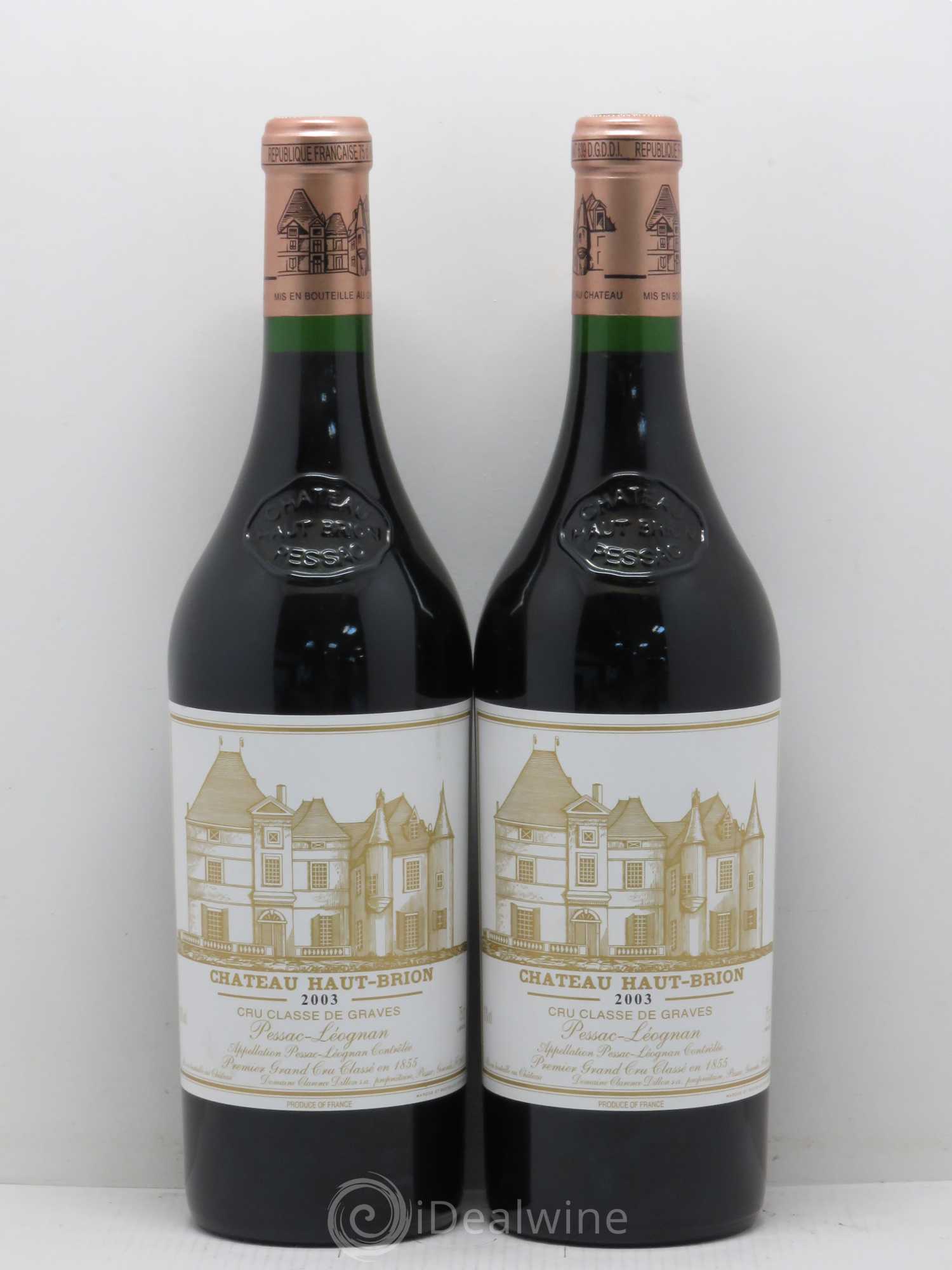 Château Haut Brion 1er Grand Cru Classé 2003 - Lot de 2 bouteilles - 0