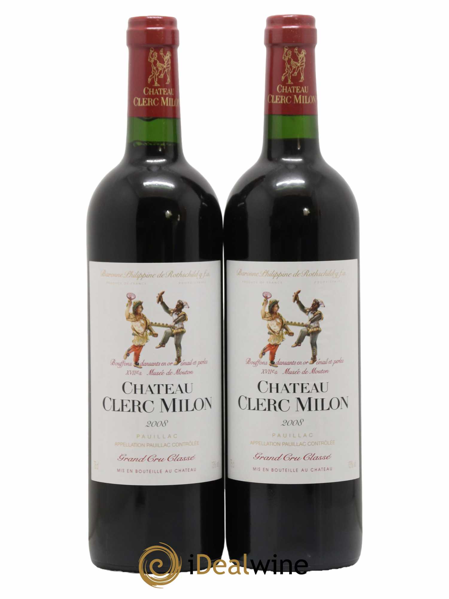 Château Clerc Milon 5ème Grand Cru Classé 2008 - Lot de 2 bouteilles - 0