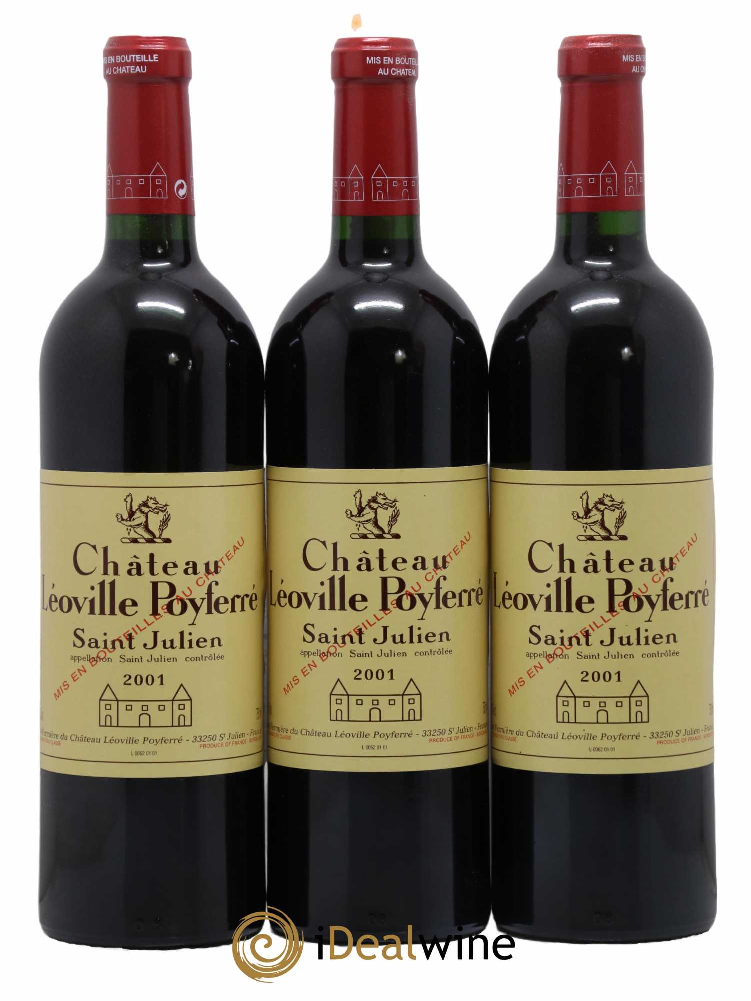 Château Léoville Poyferré 2ème Grand Cru Classé 2001 - Lot de 3 bouteilles - 0