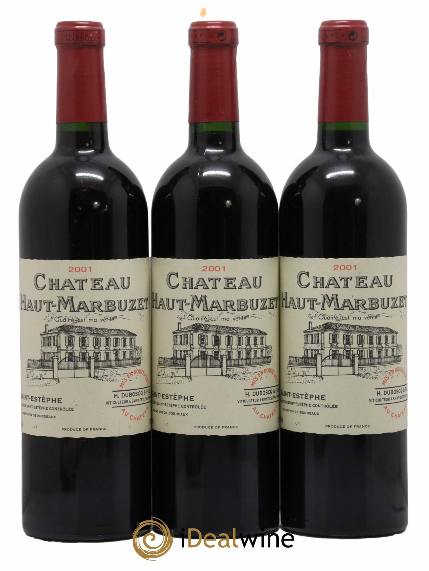Château Haut Marbuzet 2001 - Lot de 3 bouteilles - 0