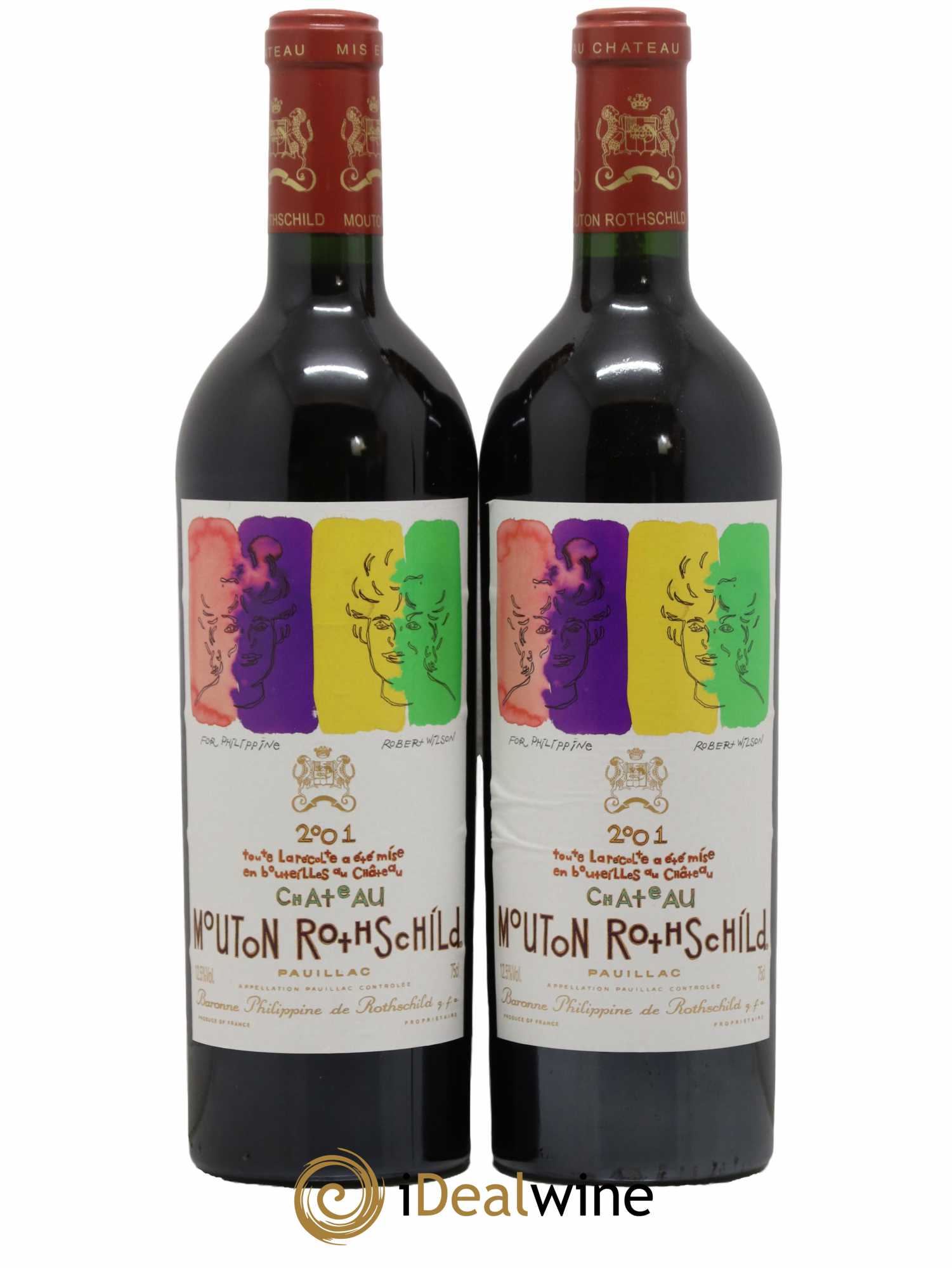 Château Mouton Rothschild 1er Grand Cru Classé 2001 - Lot de 2 bouteilles - 0