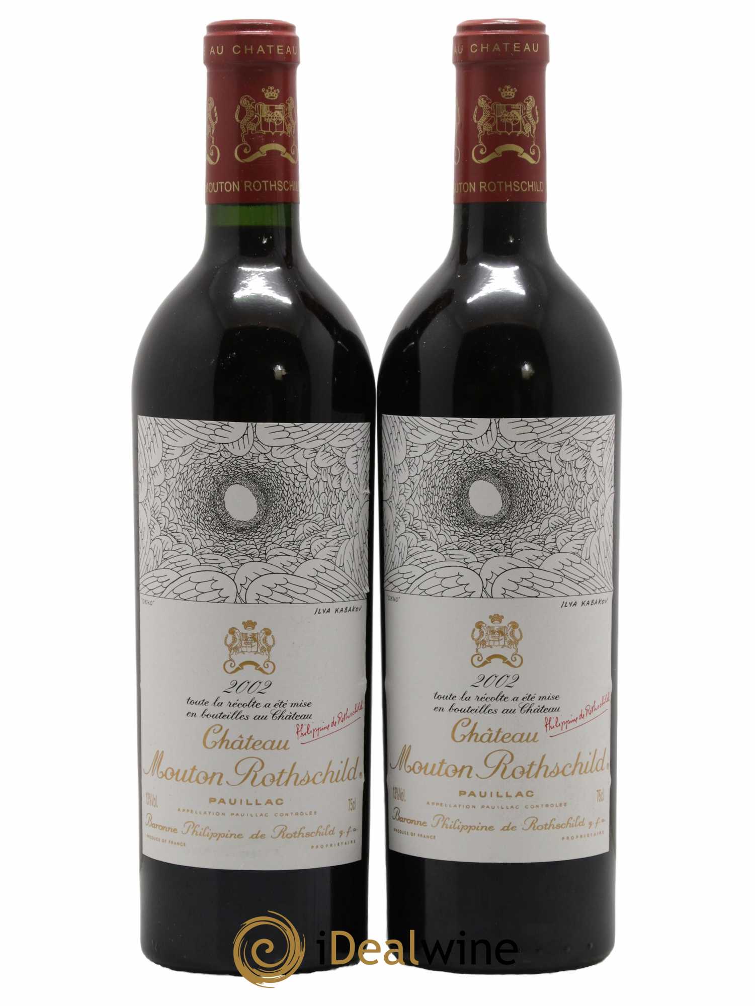 Château Mouton Rothschild 1er Grand Cru Classé 2002 - Lot de 2 bouteilles - 0